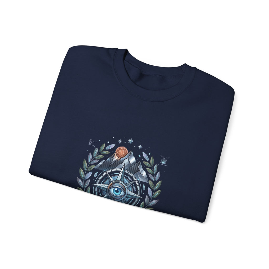 Born to Hike Compass Sweatshirt | Traditional Tattoo-Style, Laurel & Banner