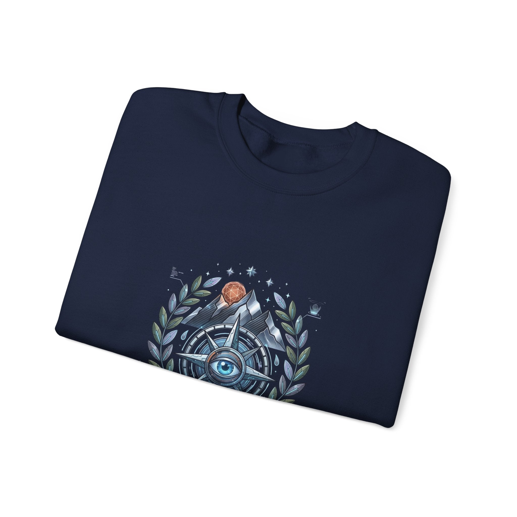 Born to Hike Compass Sweatshirt | Traditional Tattoo-Style, Laurel & Banner
