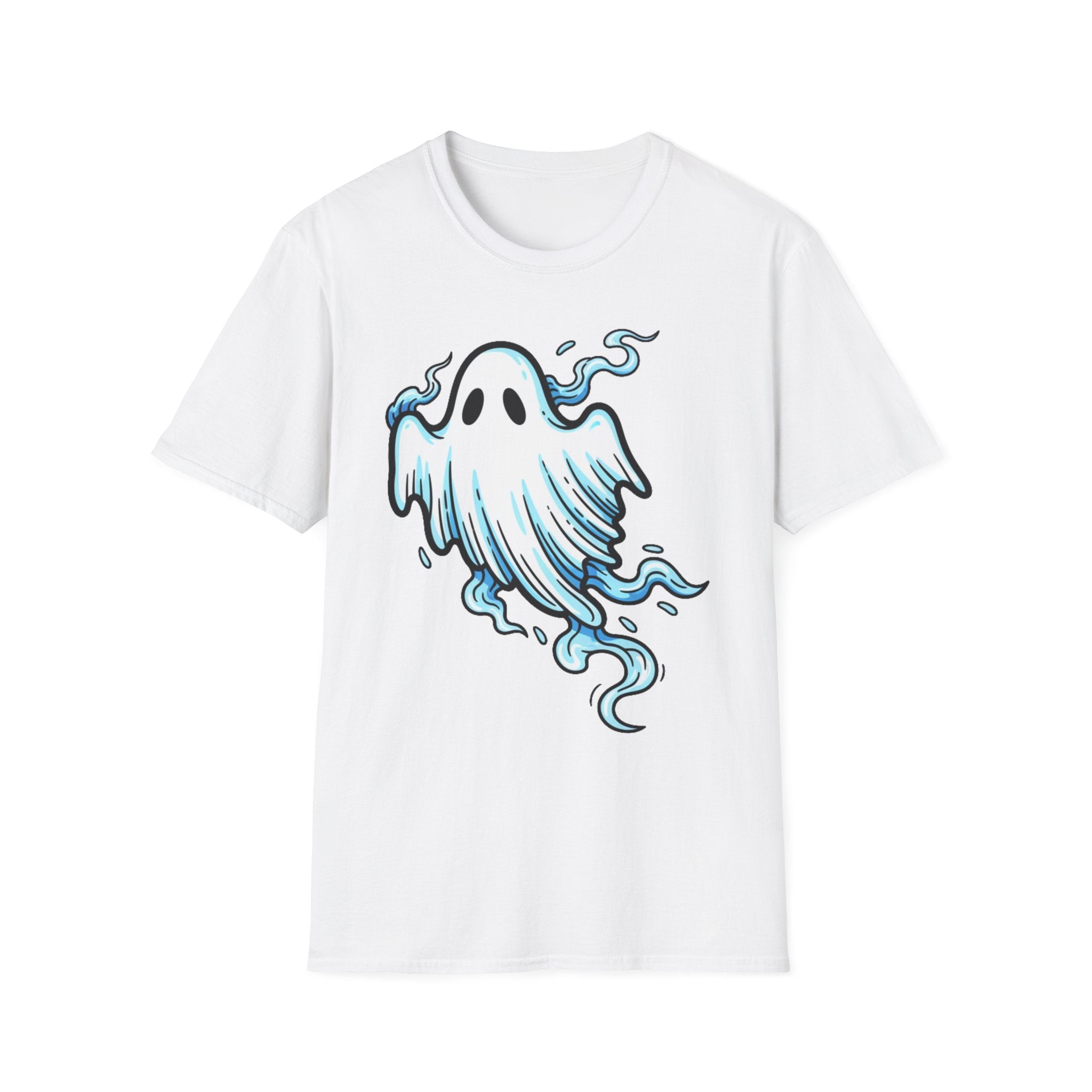 Ghost Graphic T-Shirt — Cute Blue Floating Ghost Halloween Tee