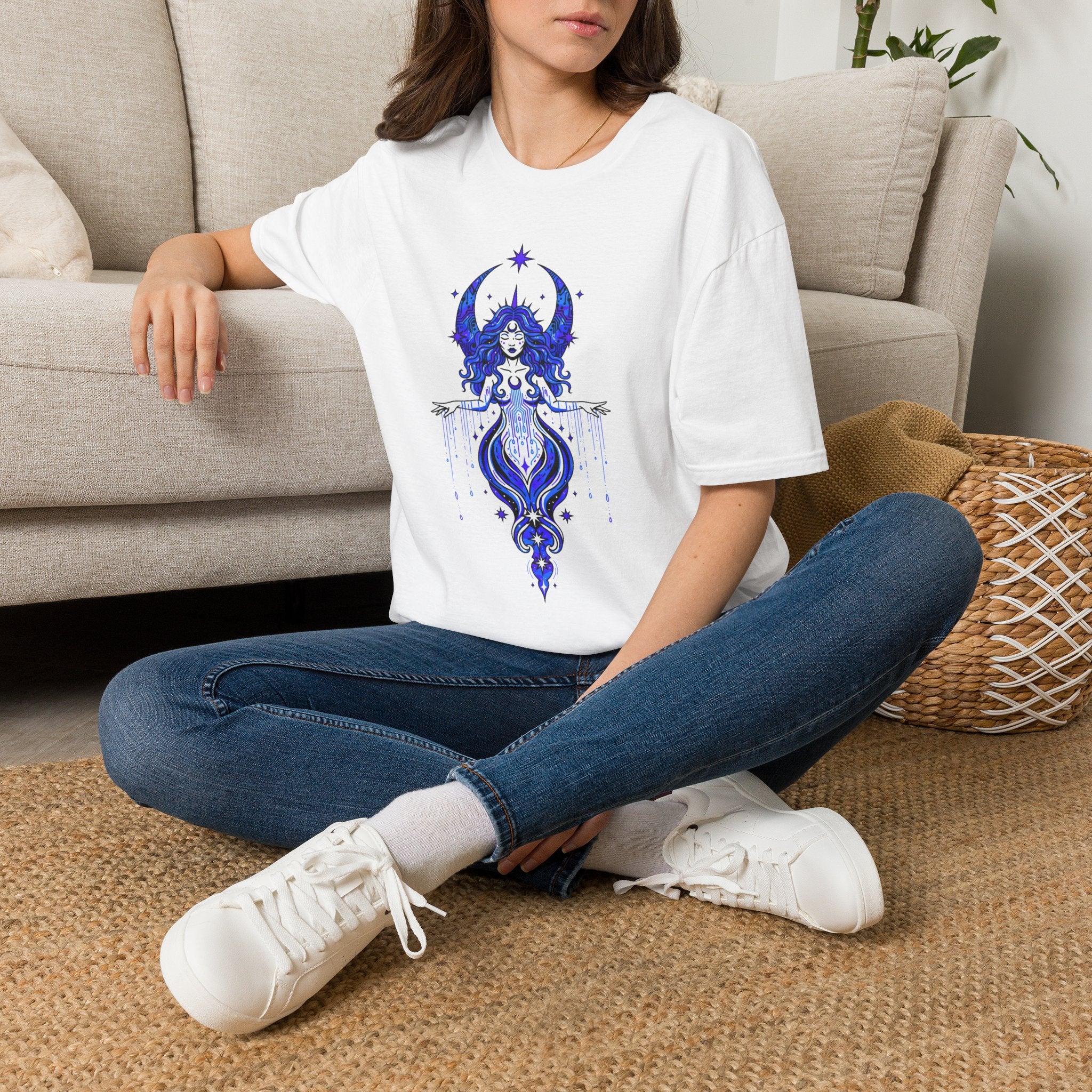 Mystic Moon Goddess T-Shirt — Celestial Witchy Graphic Tee