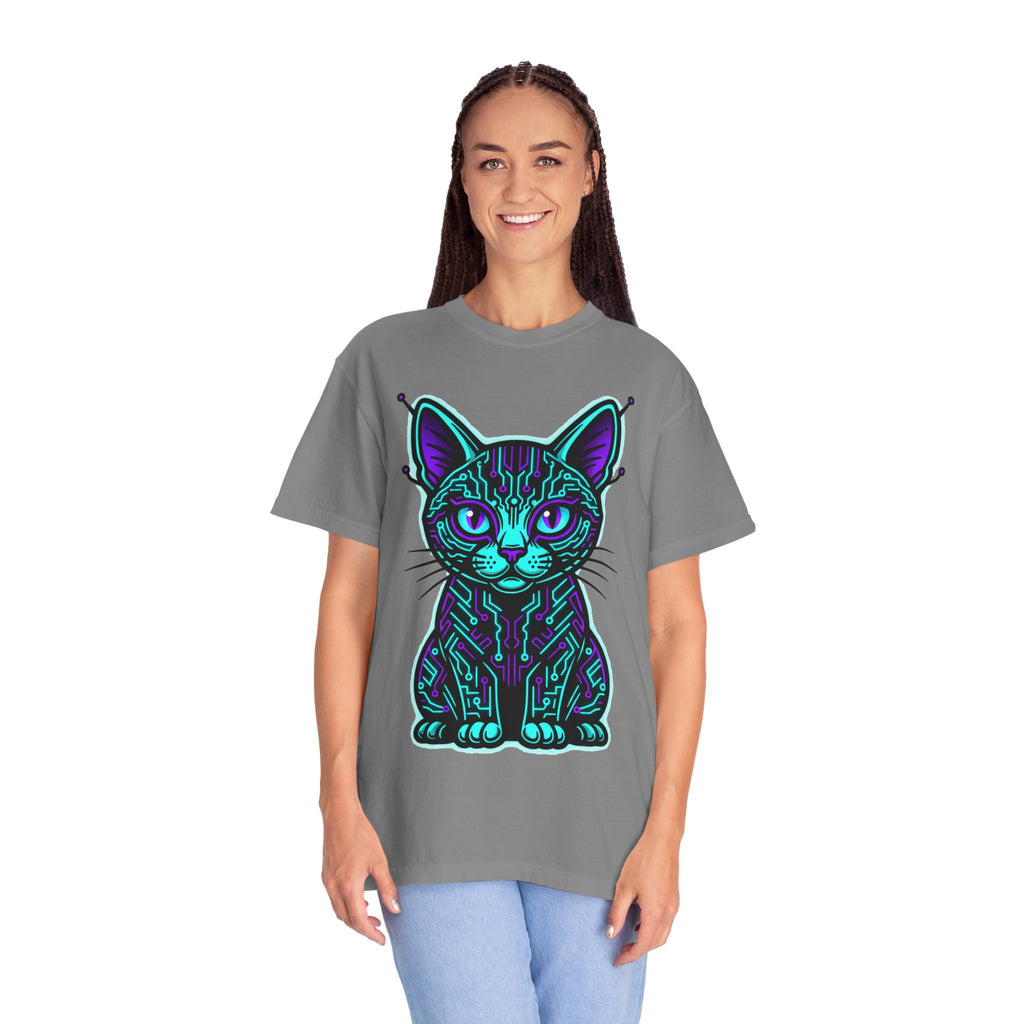 D78 Cyber Felines — Neon Cat T-shirt