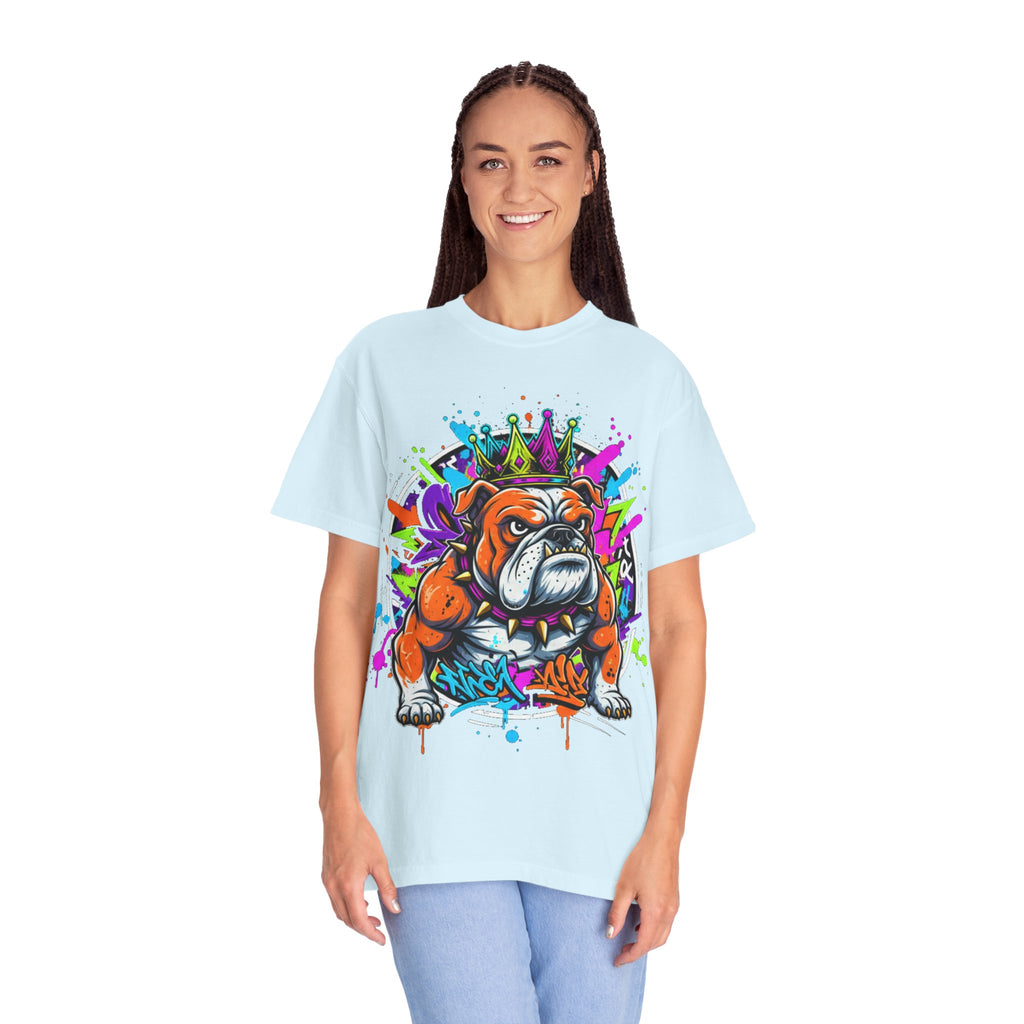 D78 Street Kings — Crown graffiti bulldog T-shirt