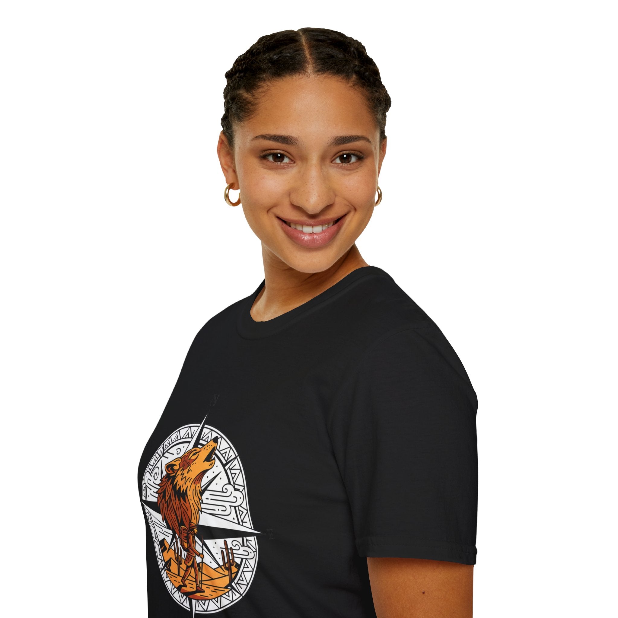 D78 Wolf Trail — Adventure wolf T-shirt