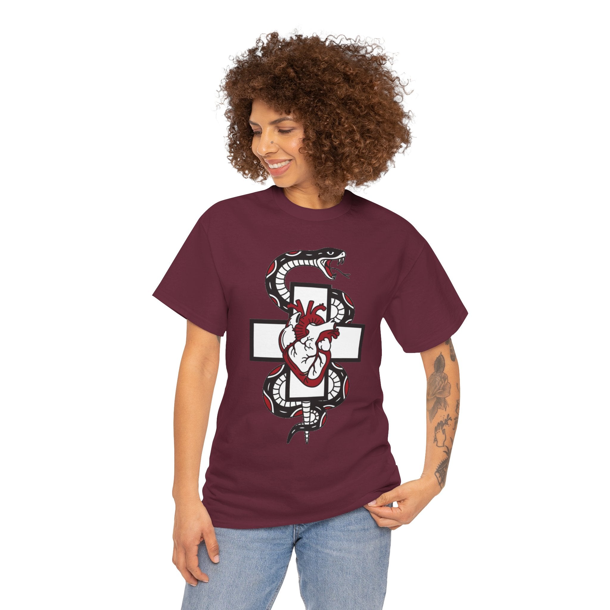 D78 Skull Society — Gothic Heart & Snake T-shirt