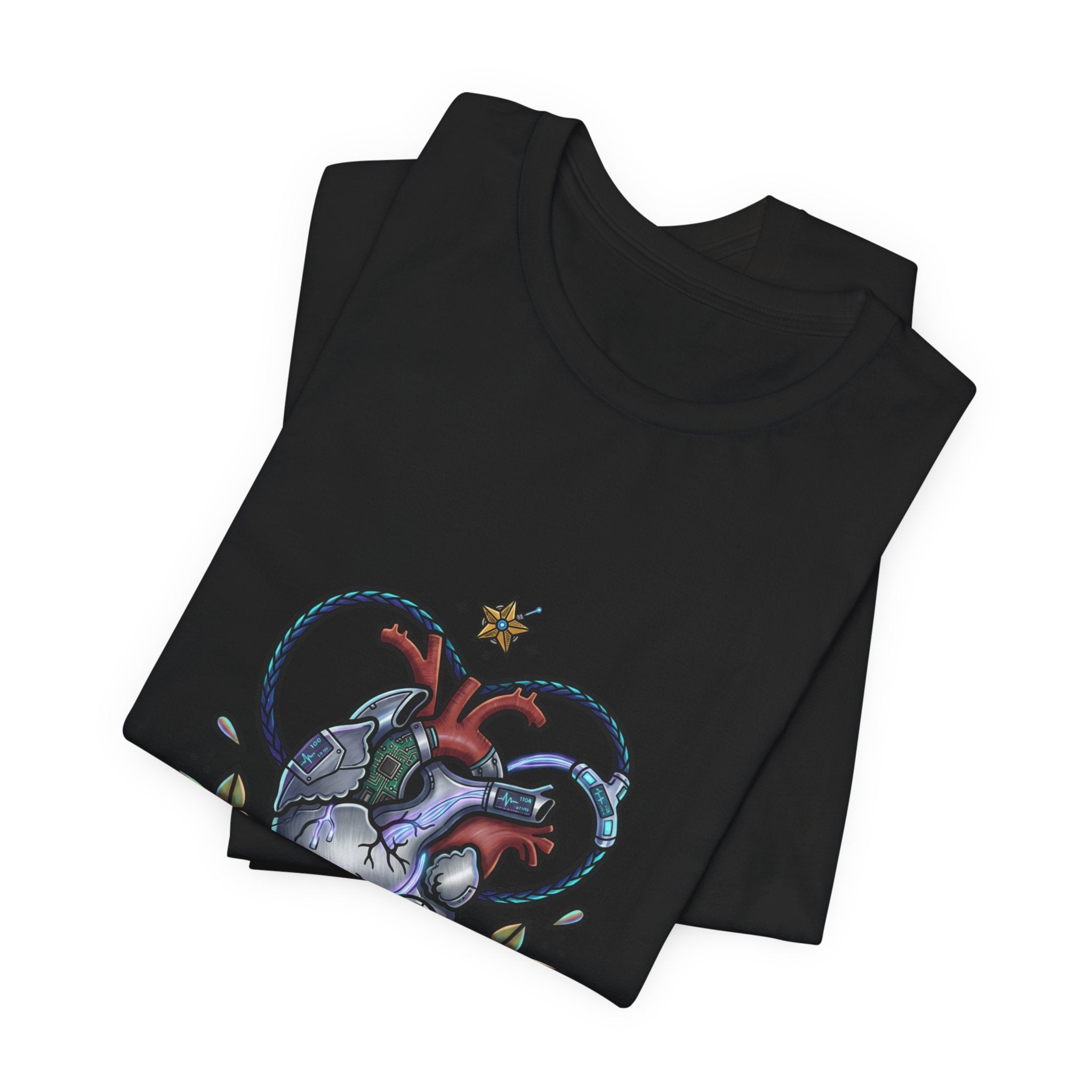 Night Shift Anatomical Heart T-Shirt | Traditional Tattoo Floral Banner