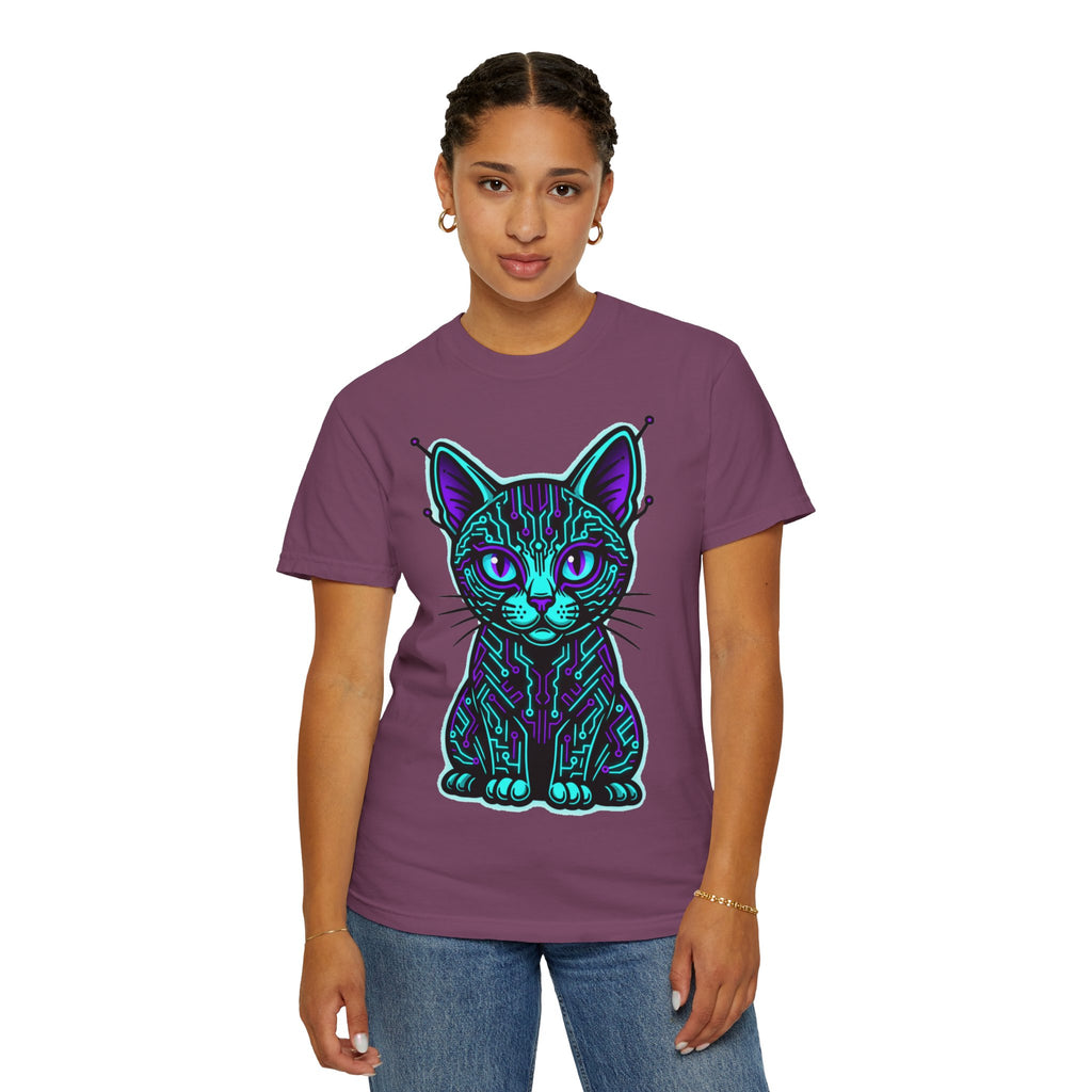 D78 Cyber Felines — Neon Cat T-shirt