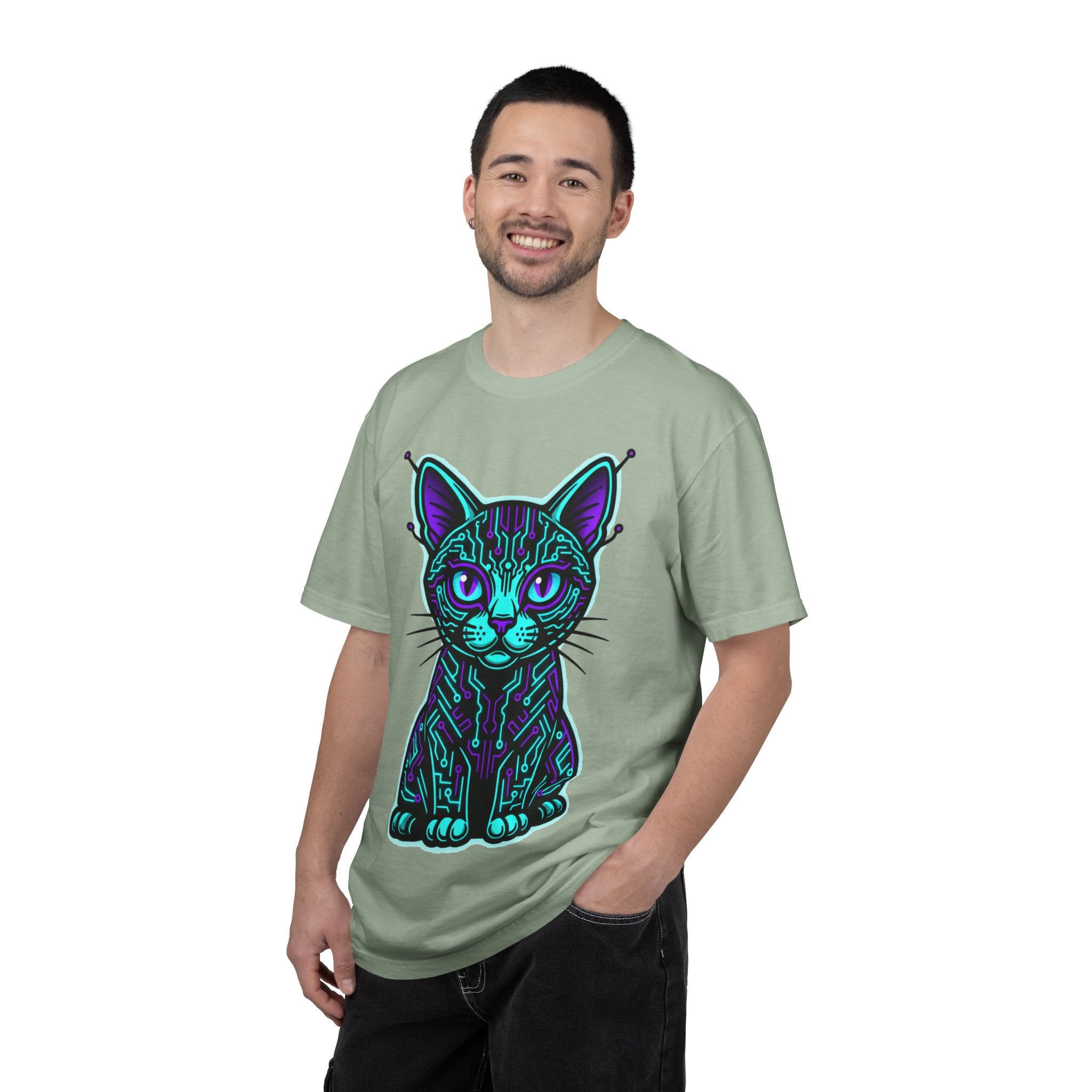 D78 Cyber Felines — Neon Cat T-shirt