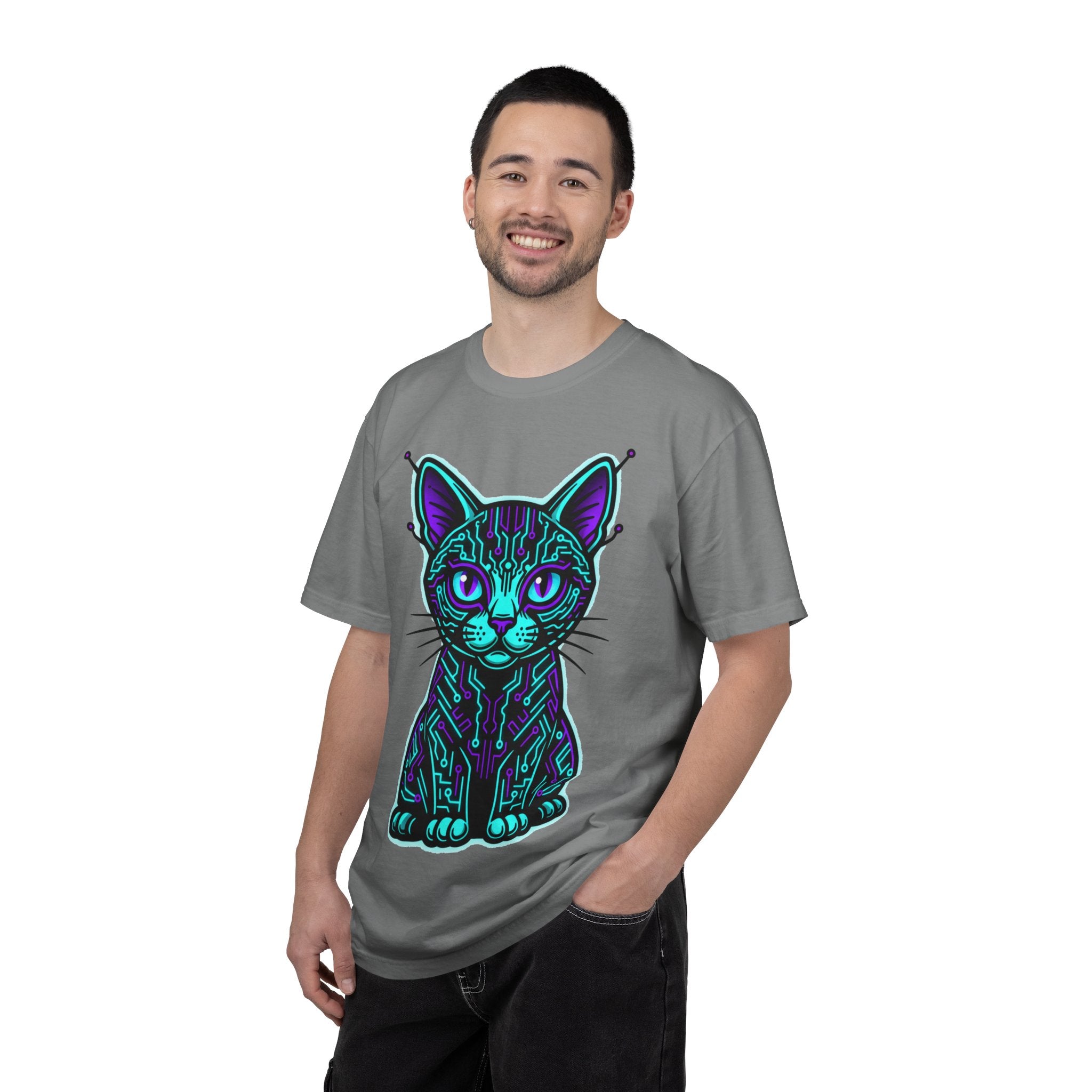 D78 Cyber Felines — Neon Cat T-shirt