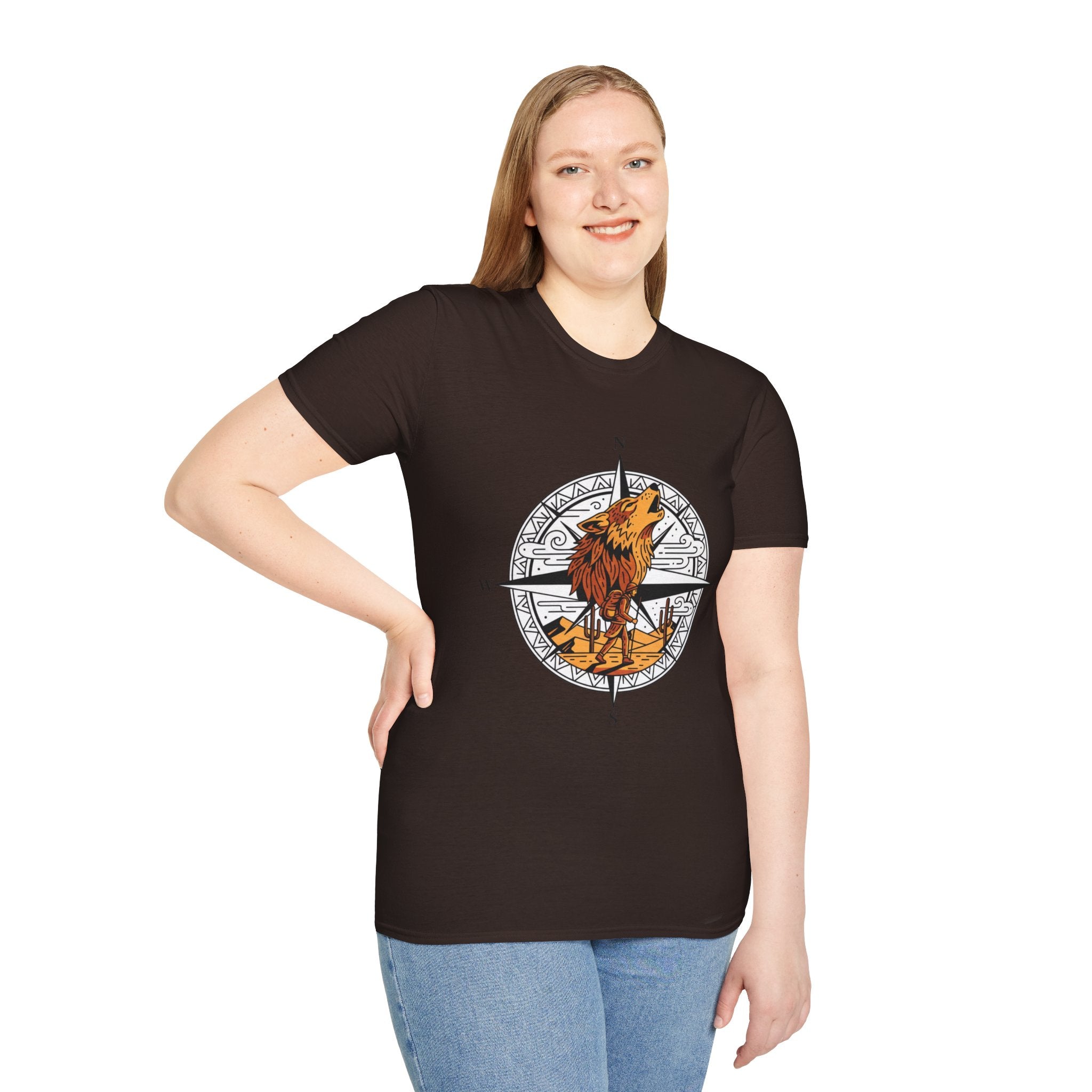 D78 Wolf Trail — Adventure wolf T-shirt
