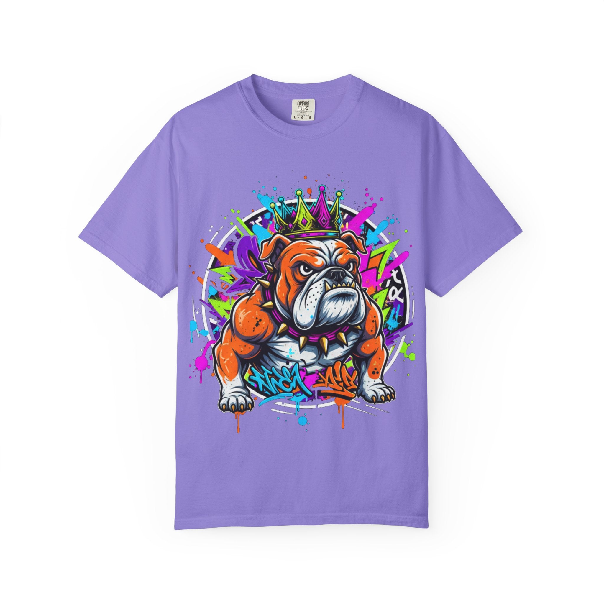 D78 Street Kings — Crown graffiti bulldog T-shirt