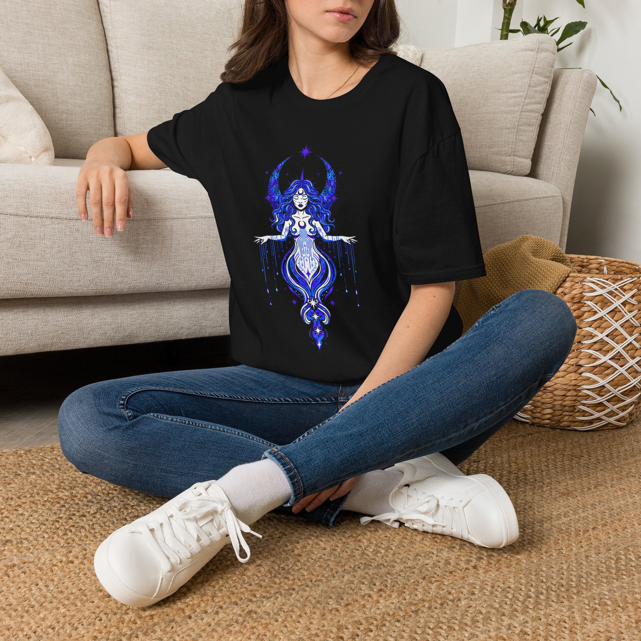 Mystic Moon Goddess T-Shirt — Celestial Witchy Graphic Tee