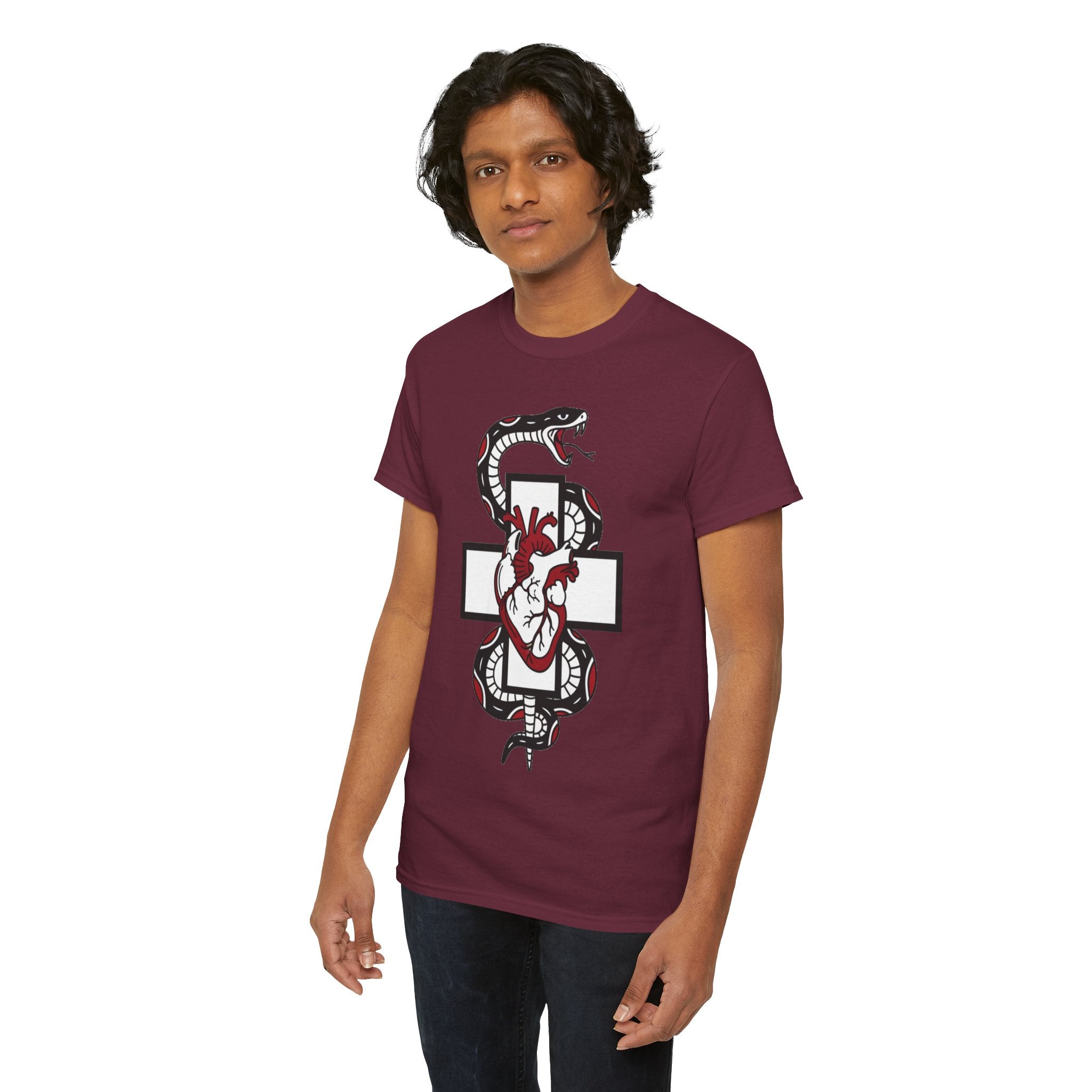 D78 Skull Society — Gothic Heart & Snake T-shirt