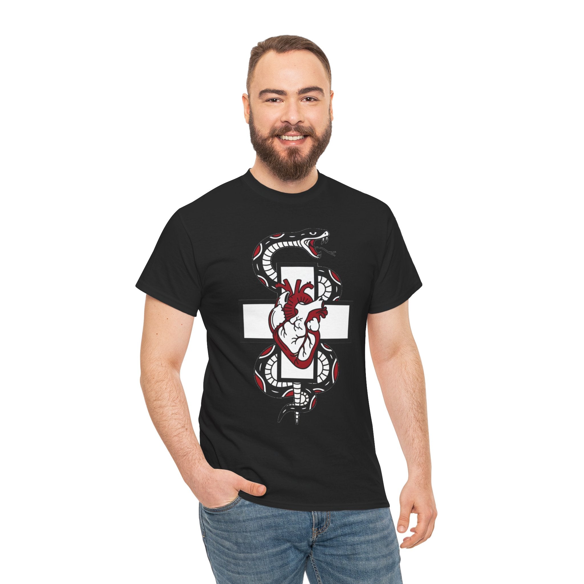 D78 Skull Society — Gothic Heart & Snake T-shirt