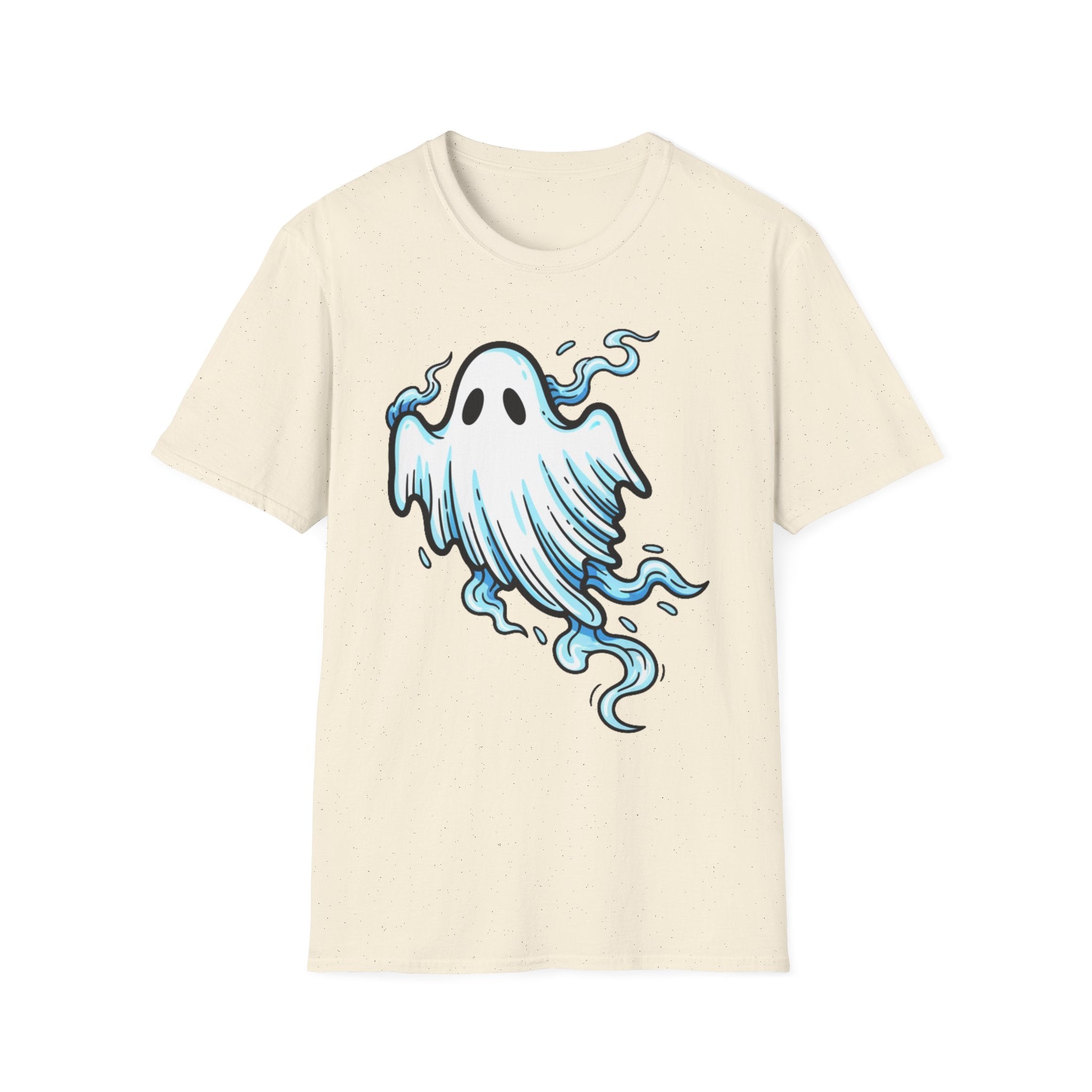 Ghost Graphic T-Shirt — Cute Blue Floating Ghost Halloween Tee