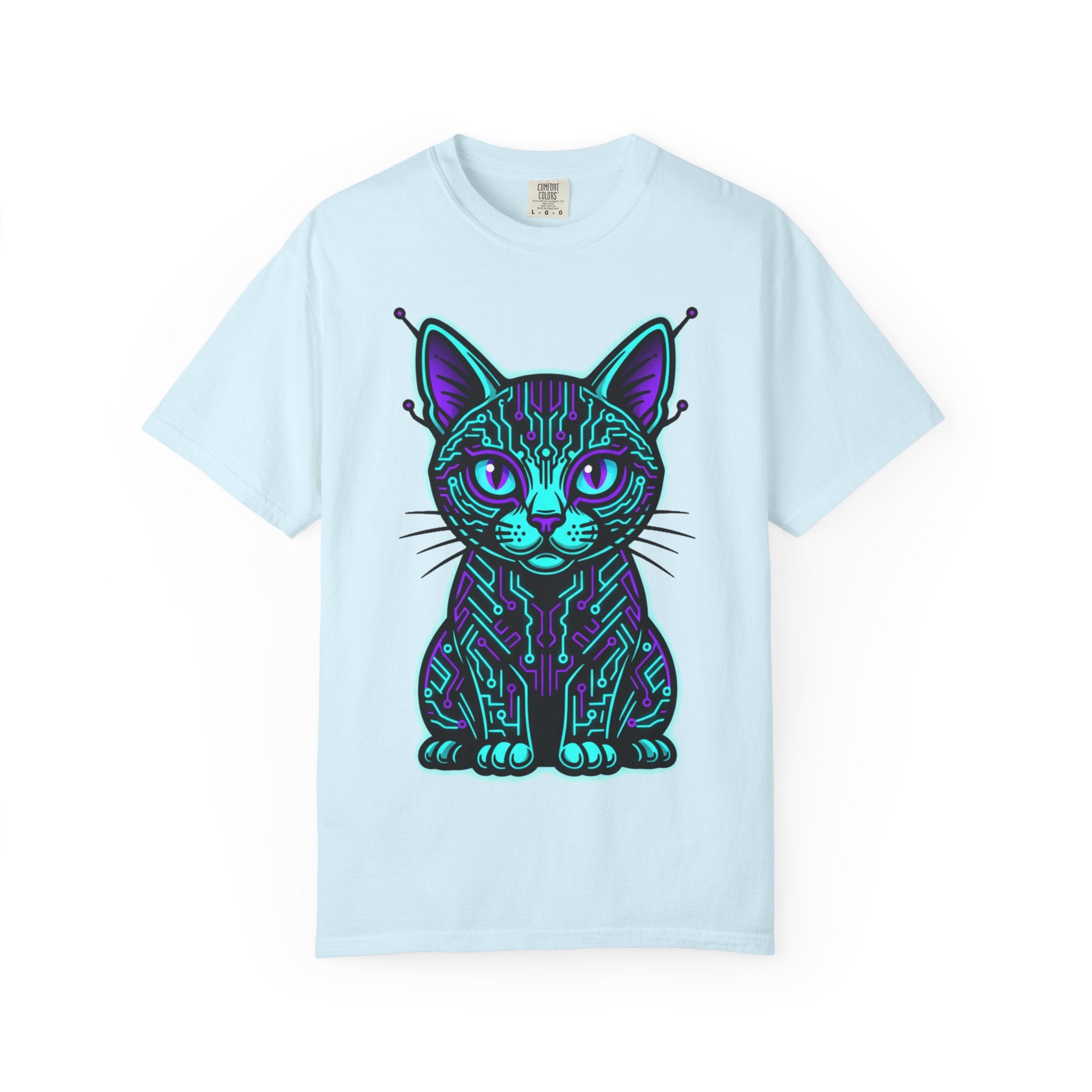 D78 Cyber Felines — Neon Cat T-shirt
