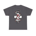 Snake & Anatomical Heart Graphic Tee — Gothic Medical Symbol Shirt