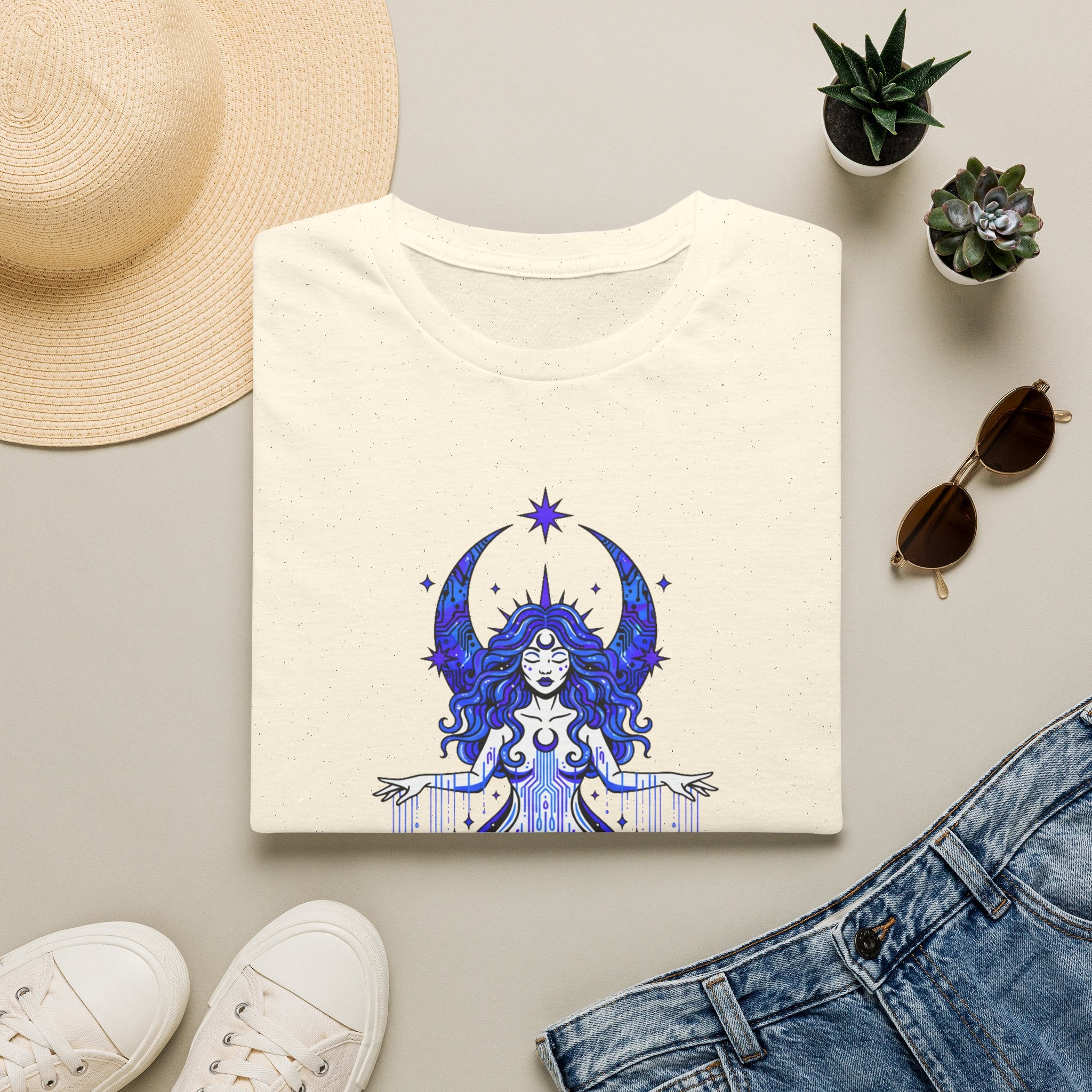 D78 Mystic Circle — Celestial Goddess T-Shirt