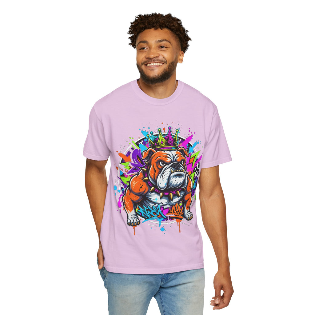 D78 Street Kings — Crown graffiti bulldog T-shirt