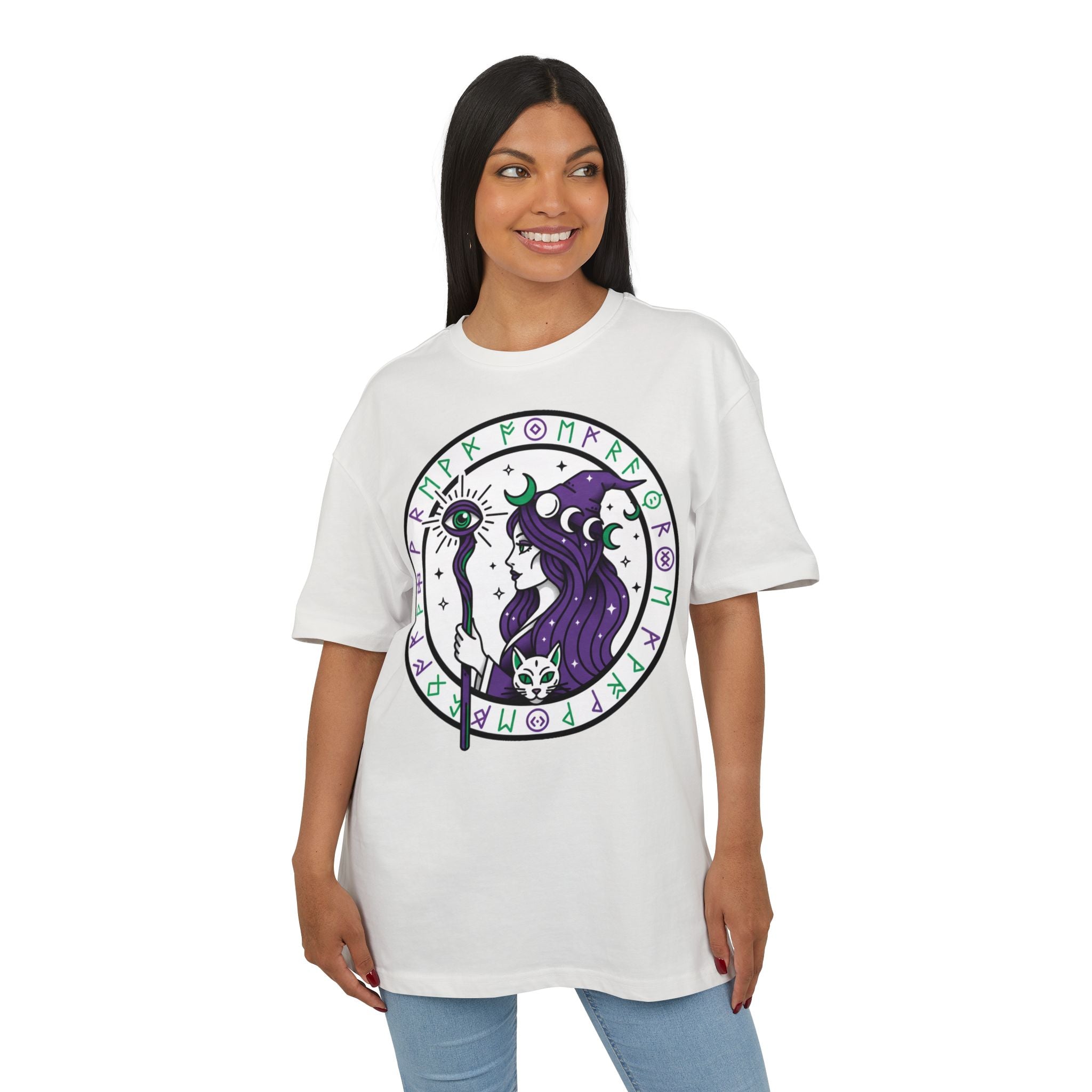 Witchy Moon Sorceress Tee — Mystic Rune Graphic T‑Shirt