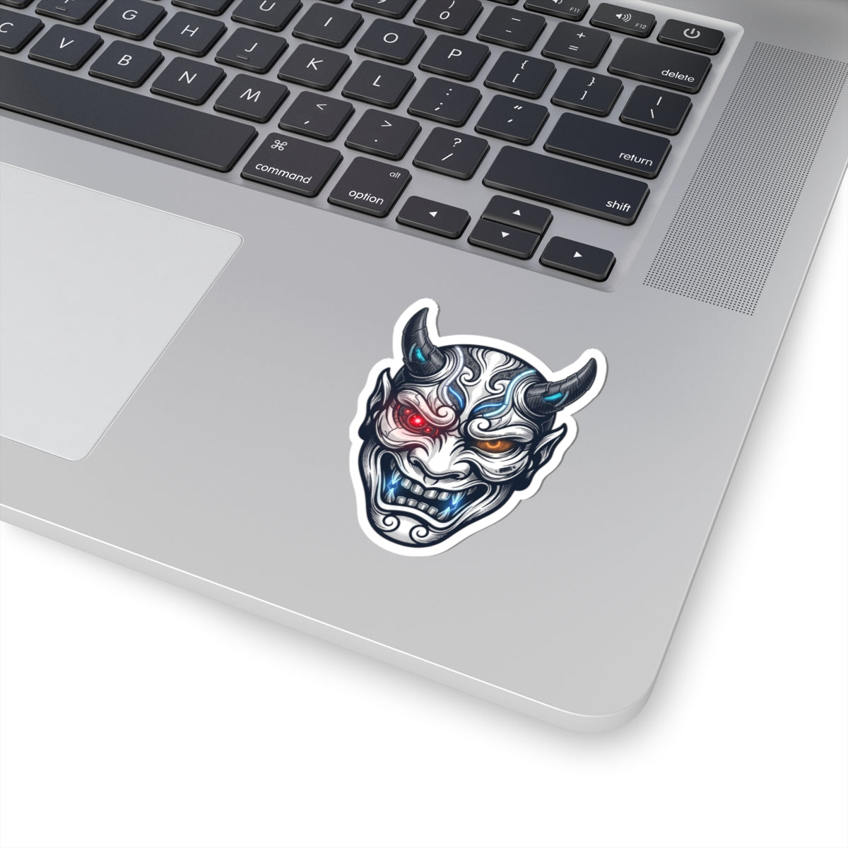 Hannya Demon Mask Kiss-Cut Sticker | Traditional Tattoo Flash, Bold Outline