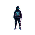 Neon Hooded Figure Sticker | Traditional Tattoo-Inspired, Flash-Style Kiss-Cut