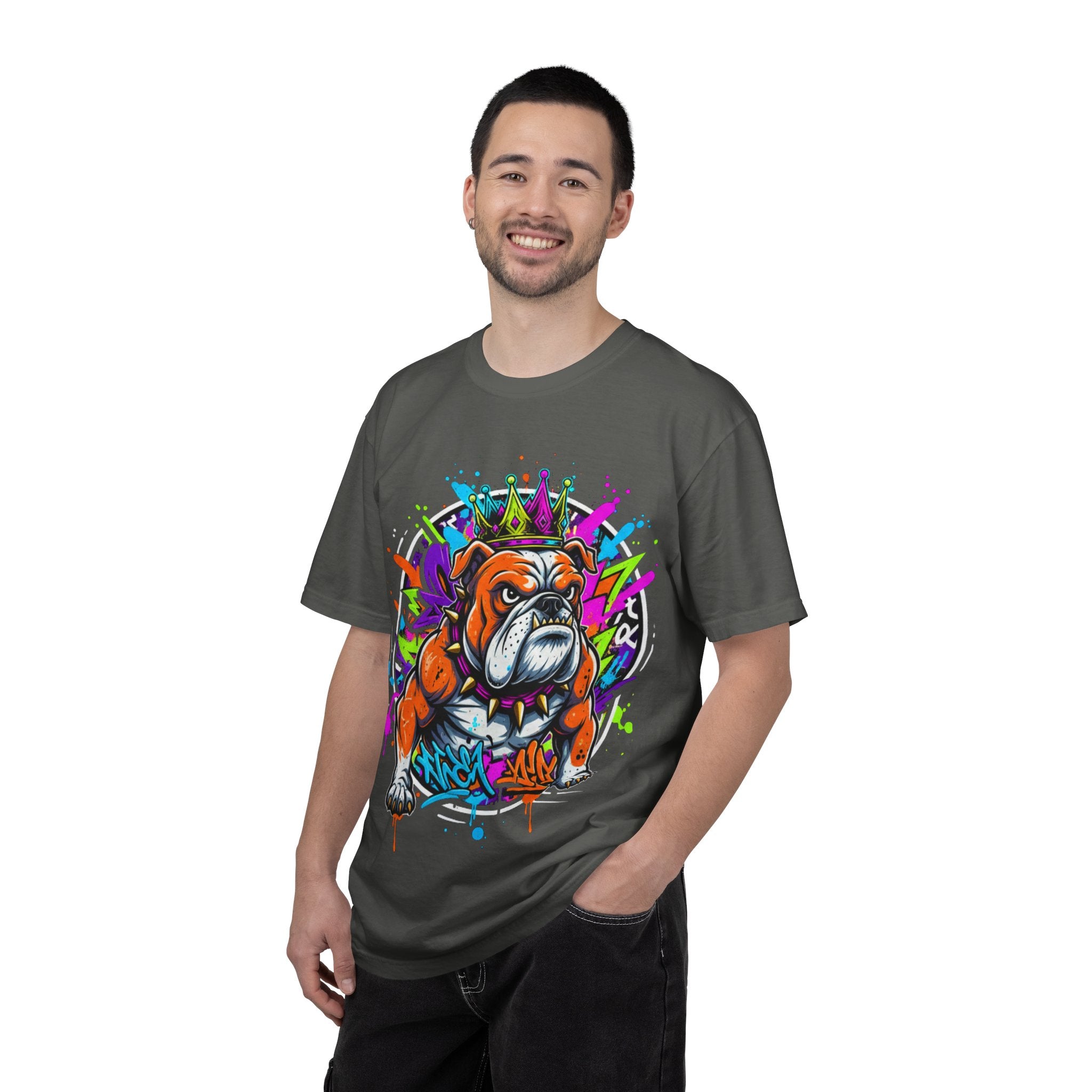 D78 Street Kings — Crown graffiti bulldog T-shirt