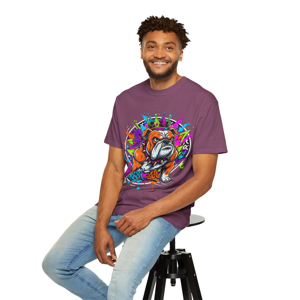 D78 Street Kings — Crown graffiti bulldog T-shirt