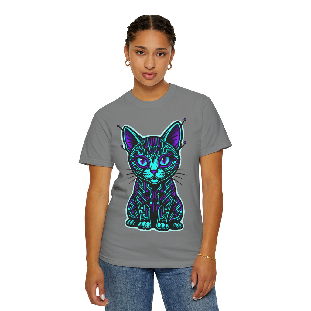D78 Cyber Felines — Neon Cat T-shirt