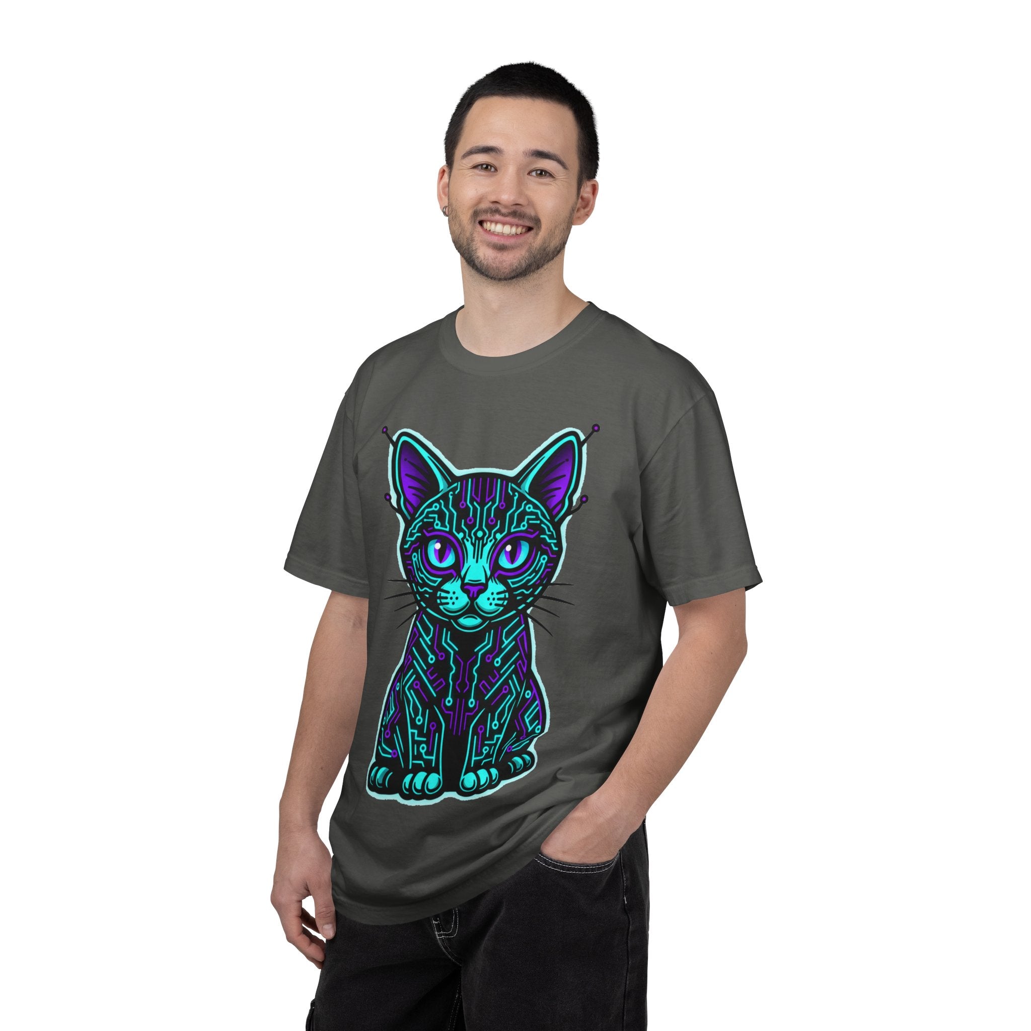 D78 Cyber Felines — Neon Cat T-shirt