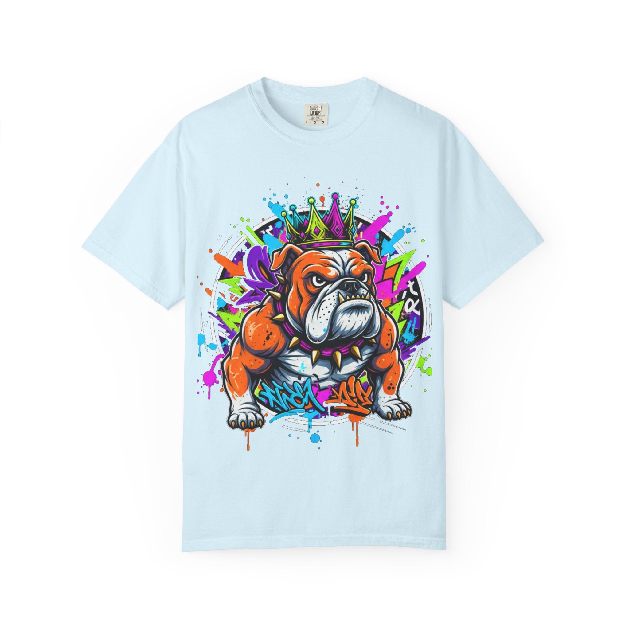 D78 Street Kings — Crown graffiti bulldog T-shirt
