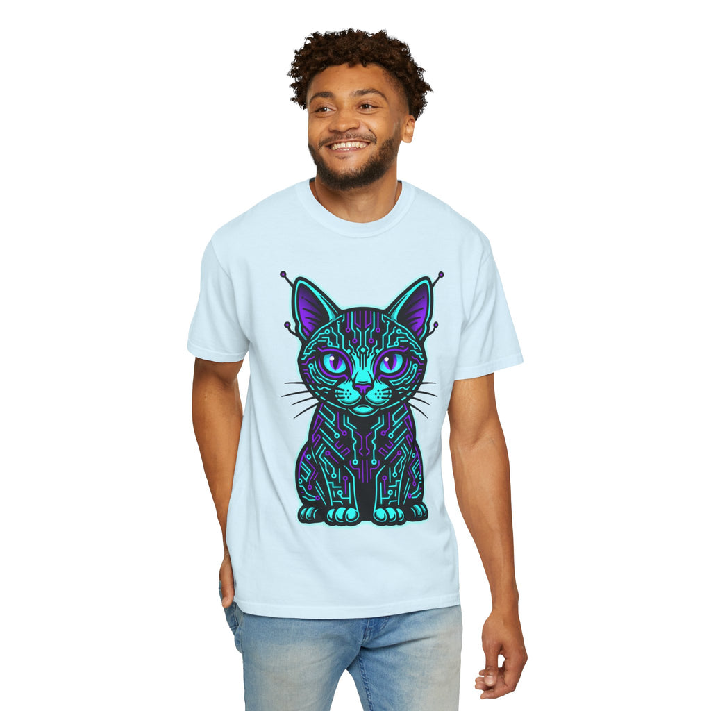 D78 Cyber Felines — Neon Cat T-shirt