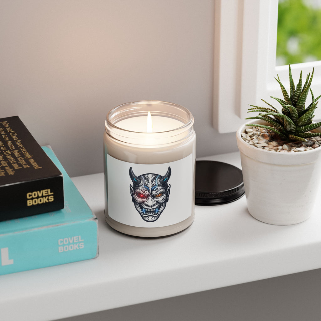 Hannya Mask Tattoo Candle, Soy Candle | Traditional Tattoo-Inspired, Flash Style