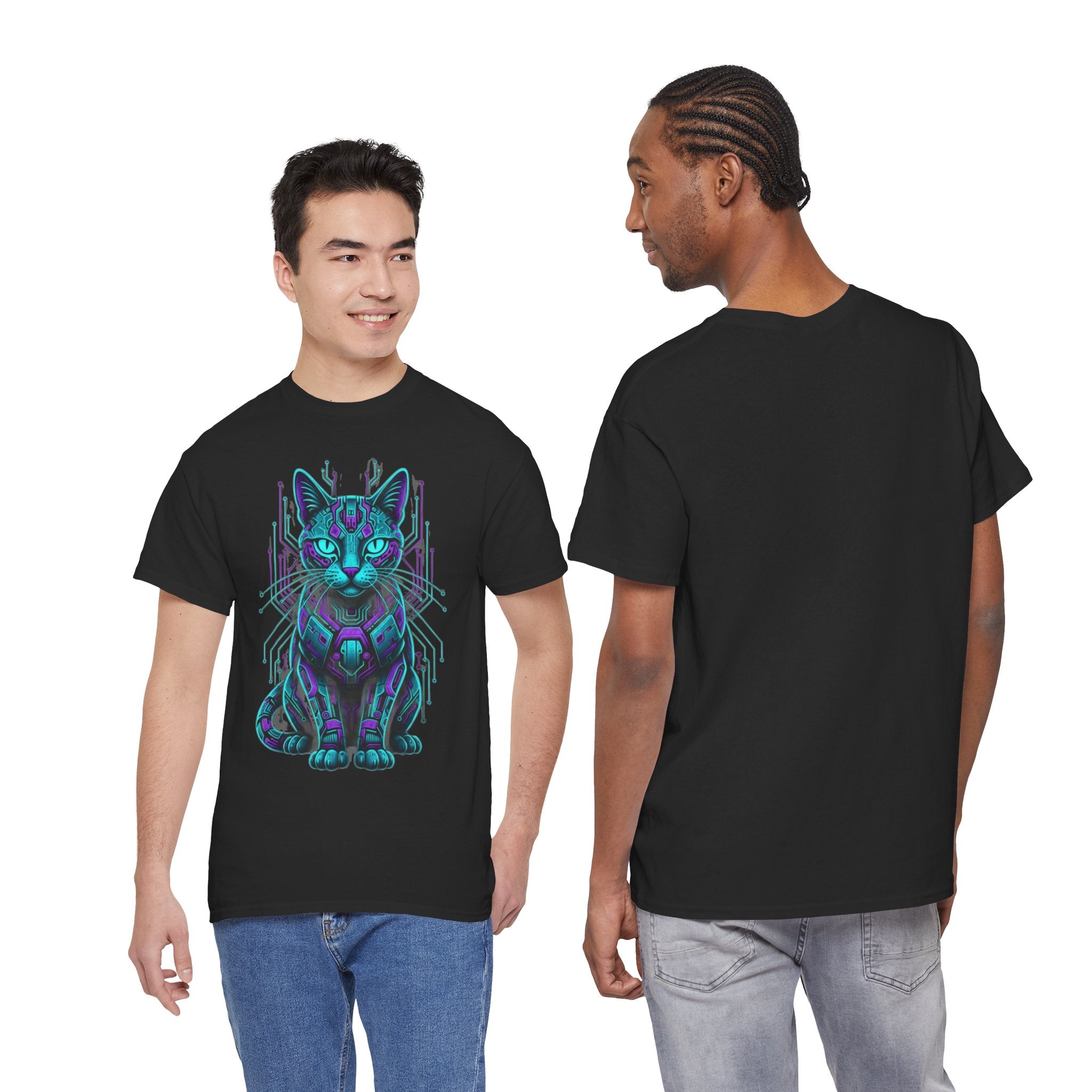 D78 Cyber Felines — Futuristic cat T-shirt