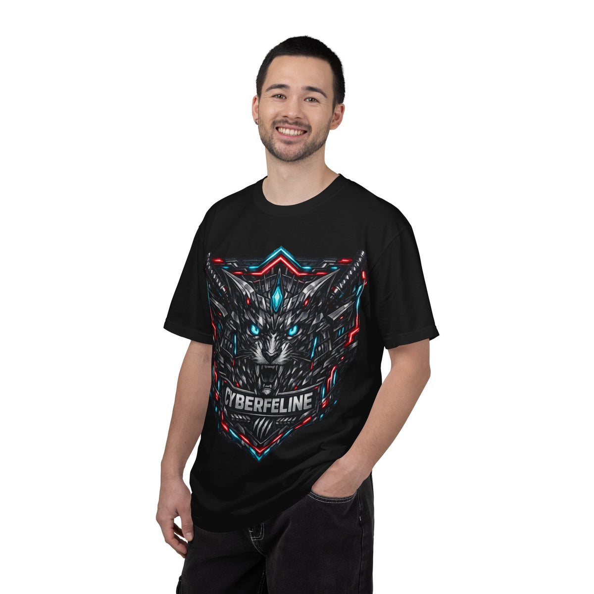 T-shirt unisexe chat cyberpunk — D78 Cyberfeline