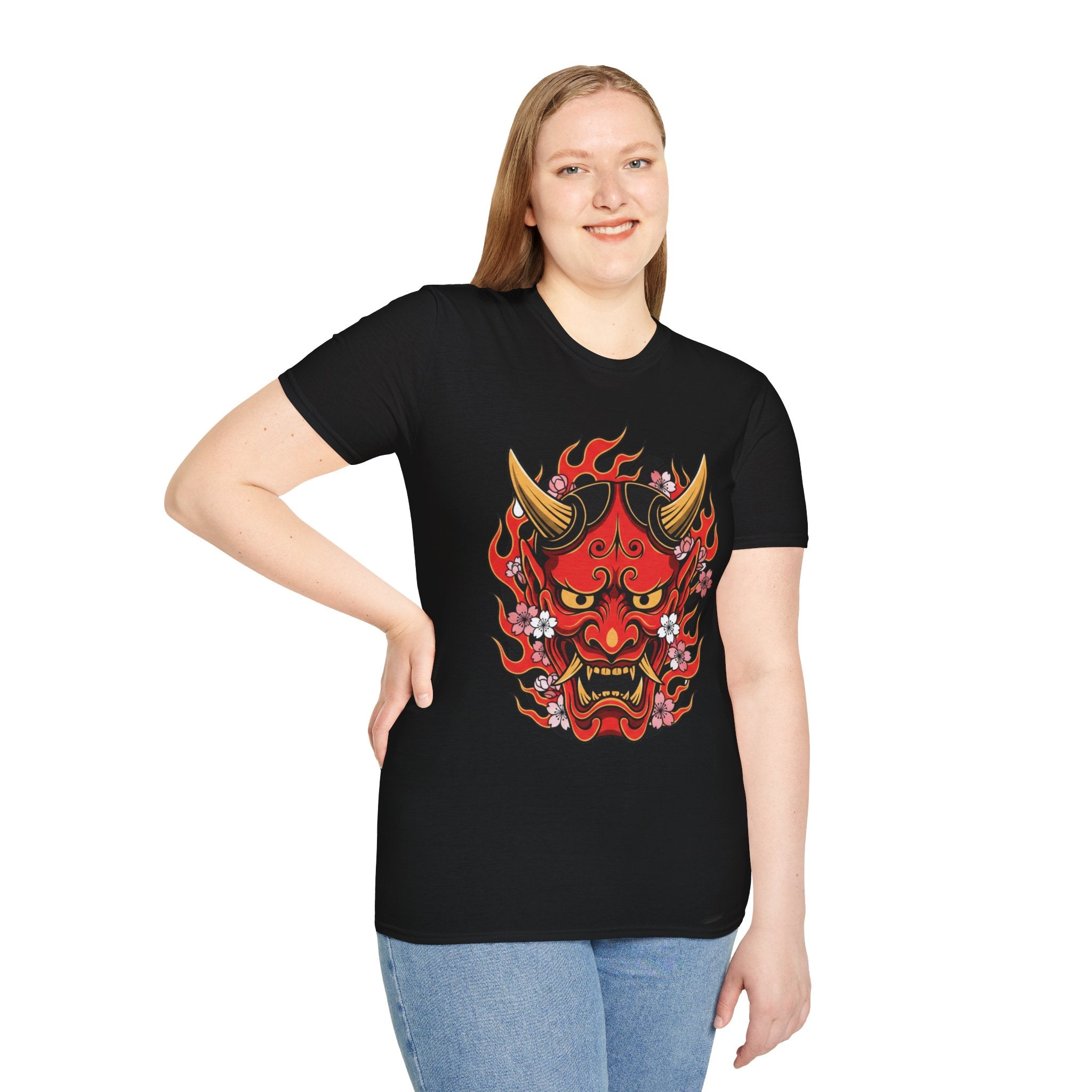 D78 Oni Flames — Oni mask T-shirt