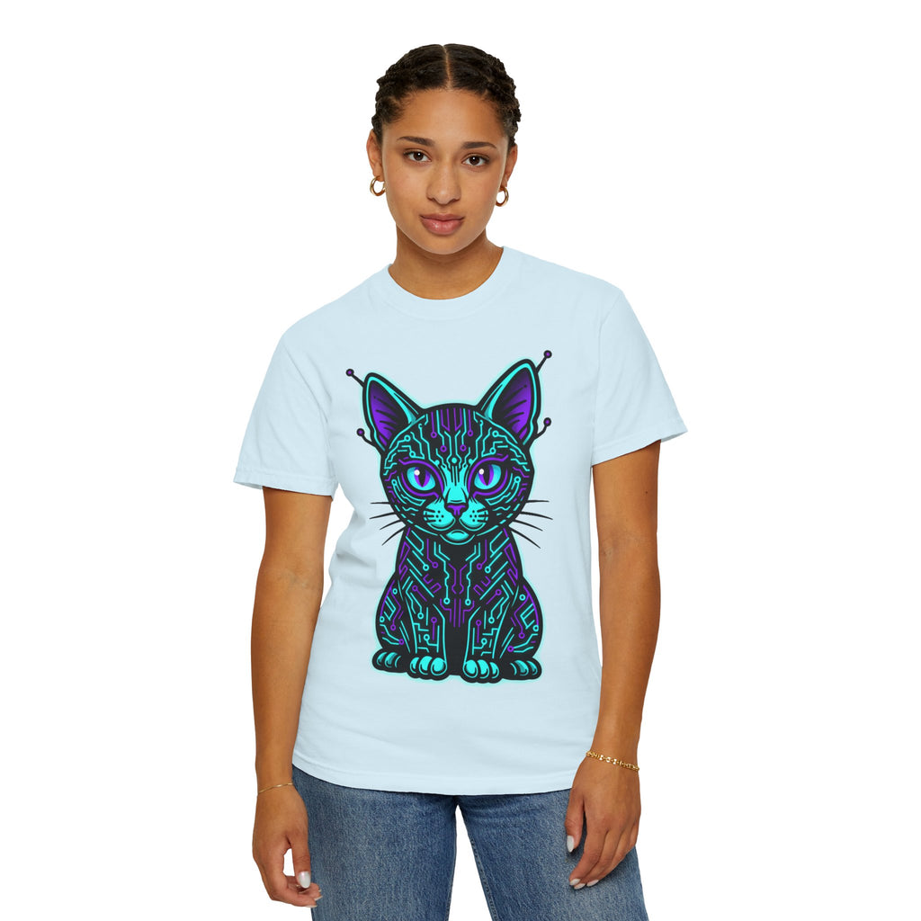 D78 Cyber Felines — Neon Cat T-shirt