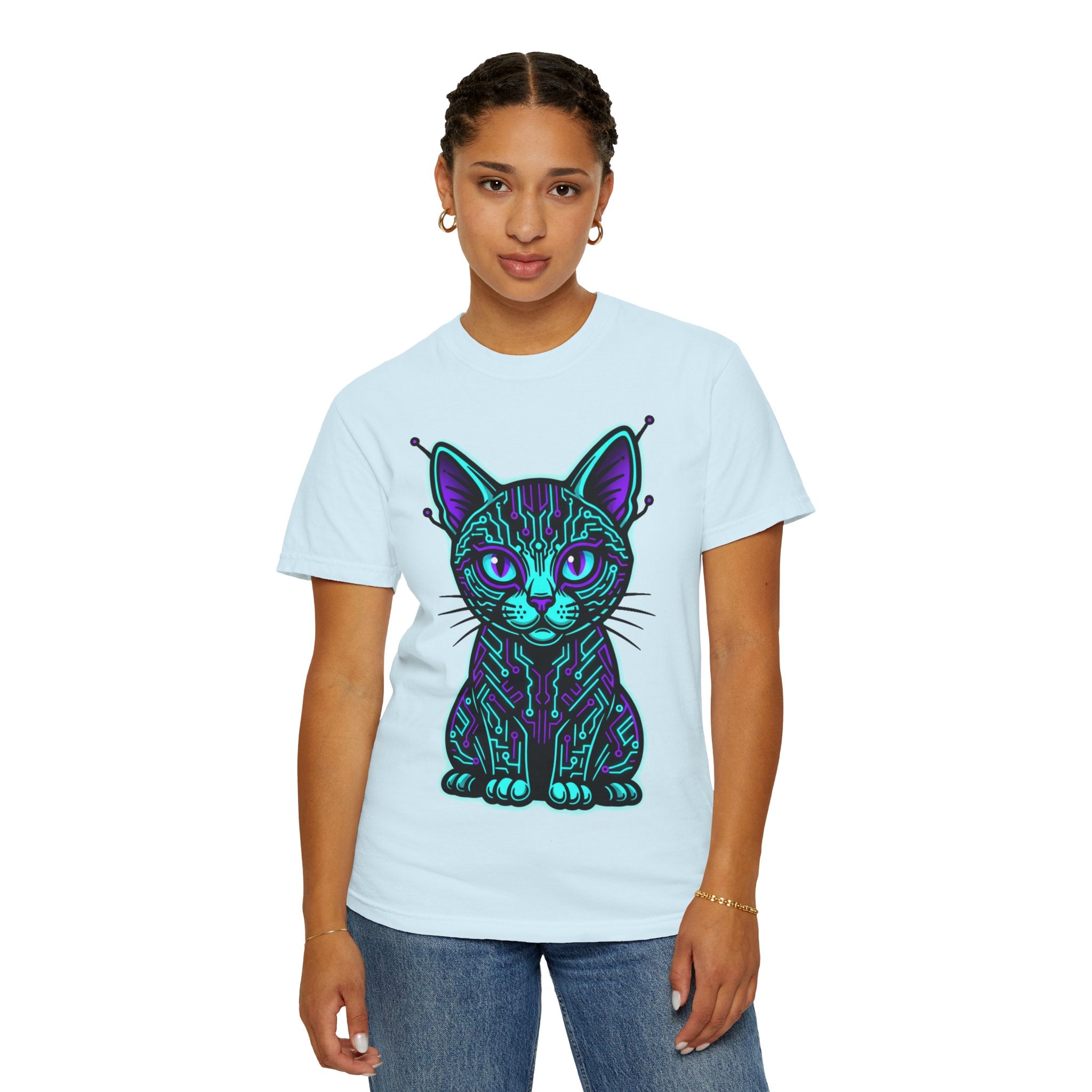 D78 Cyber Felines — Neon Cat T-shirt