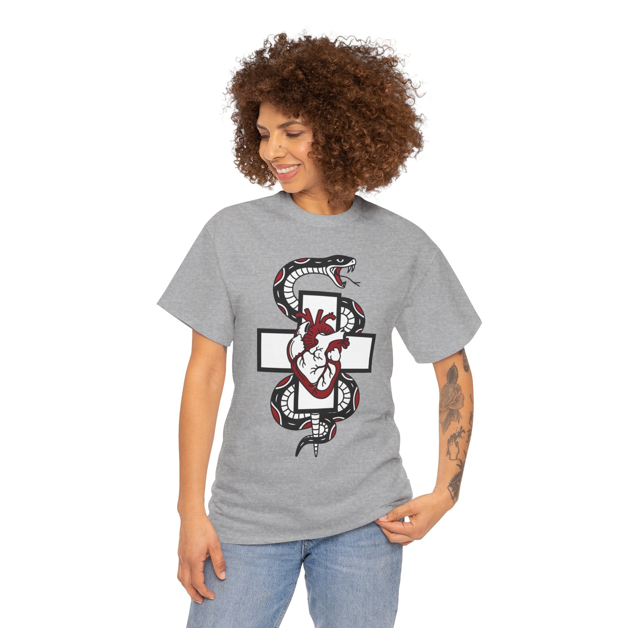 D78 Skull Society — Gothic Heart & Snake T-shirt