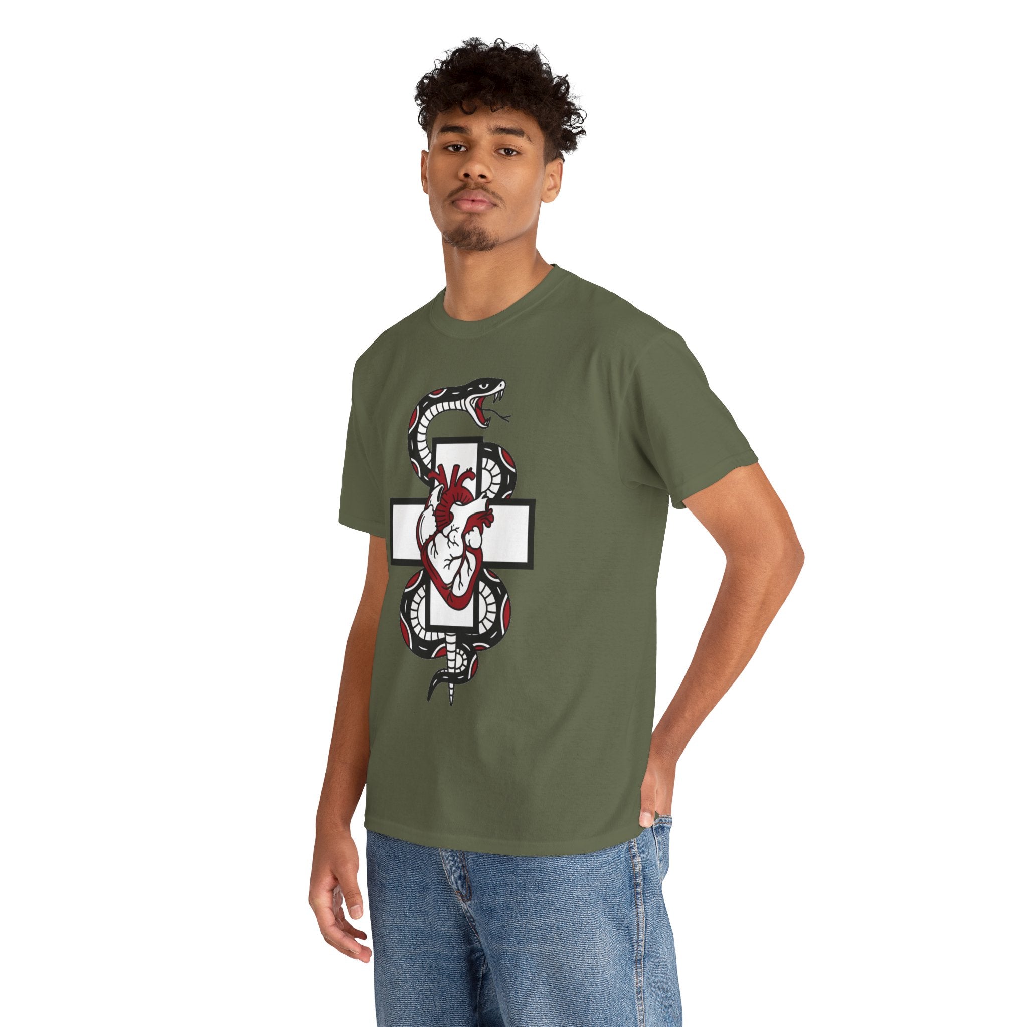 D78 Skull Society — Gothic Heart & Snake T-shirt