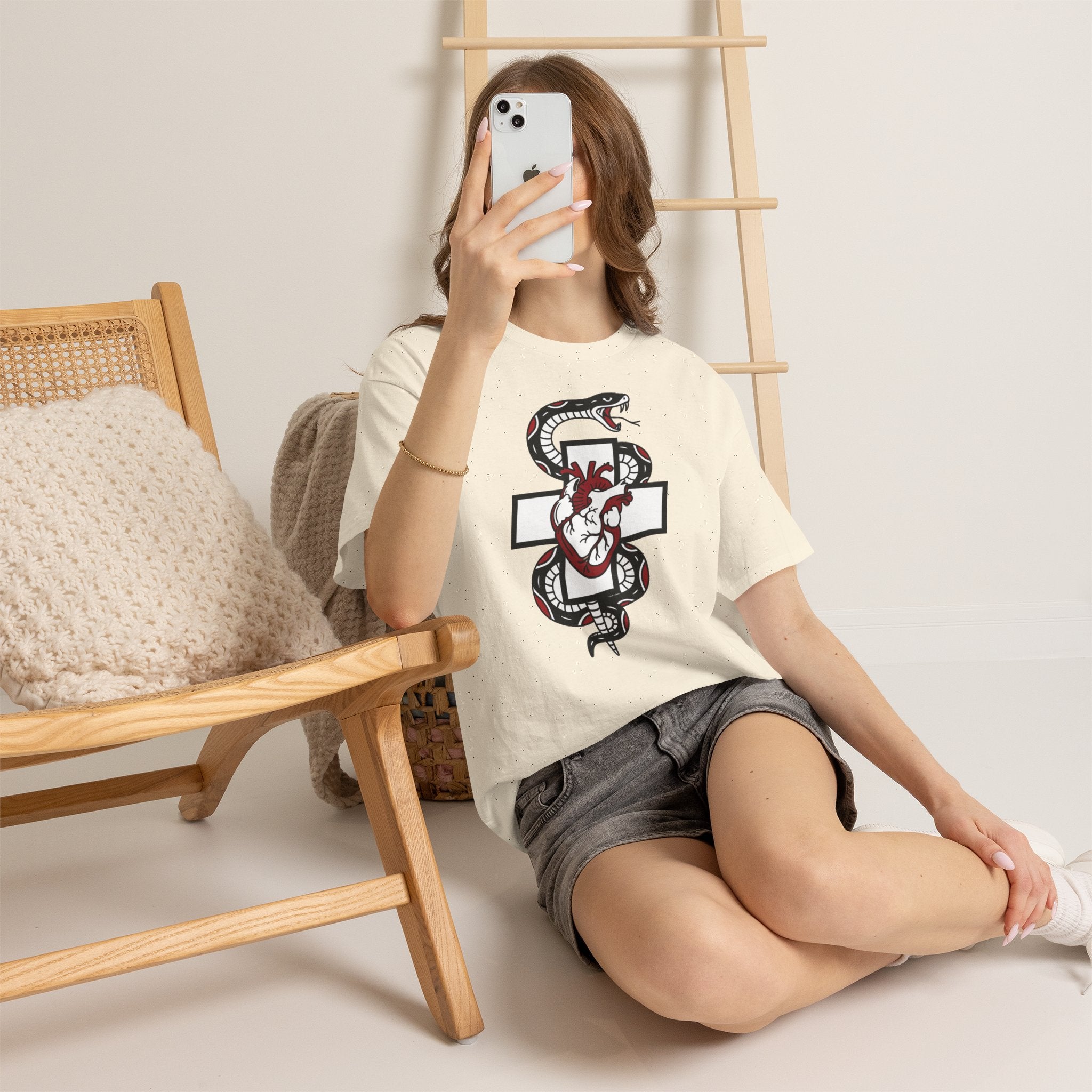 D78 Skull Society — Gothic Heart & Snake T-shirt