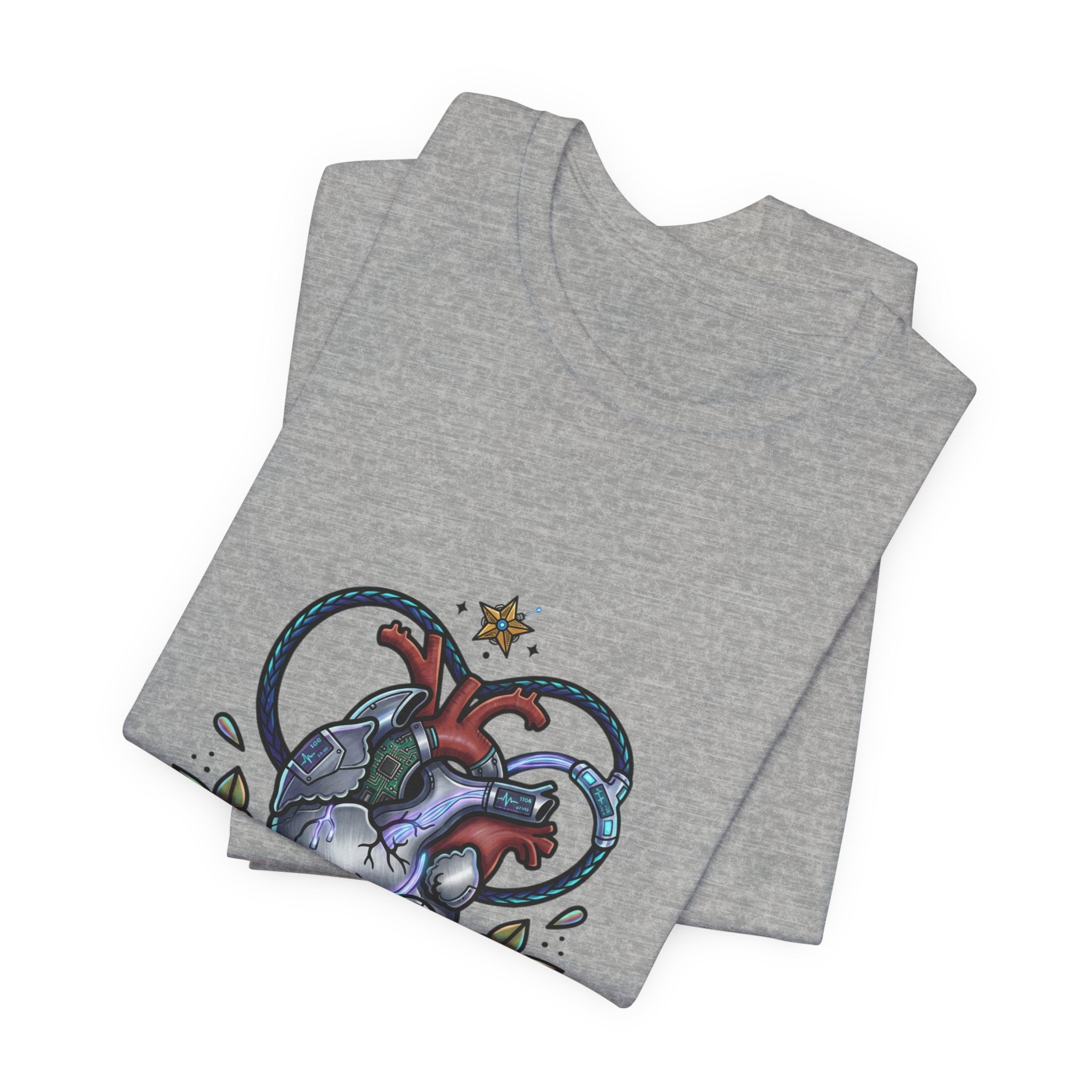 Night Shift Anatomical Heart T-Shirt | Traditional Tattoo Floral Banner