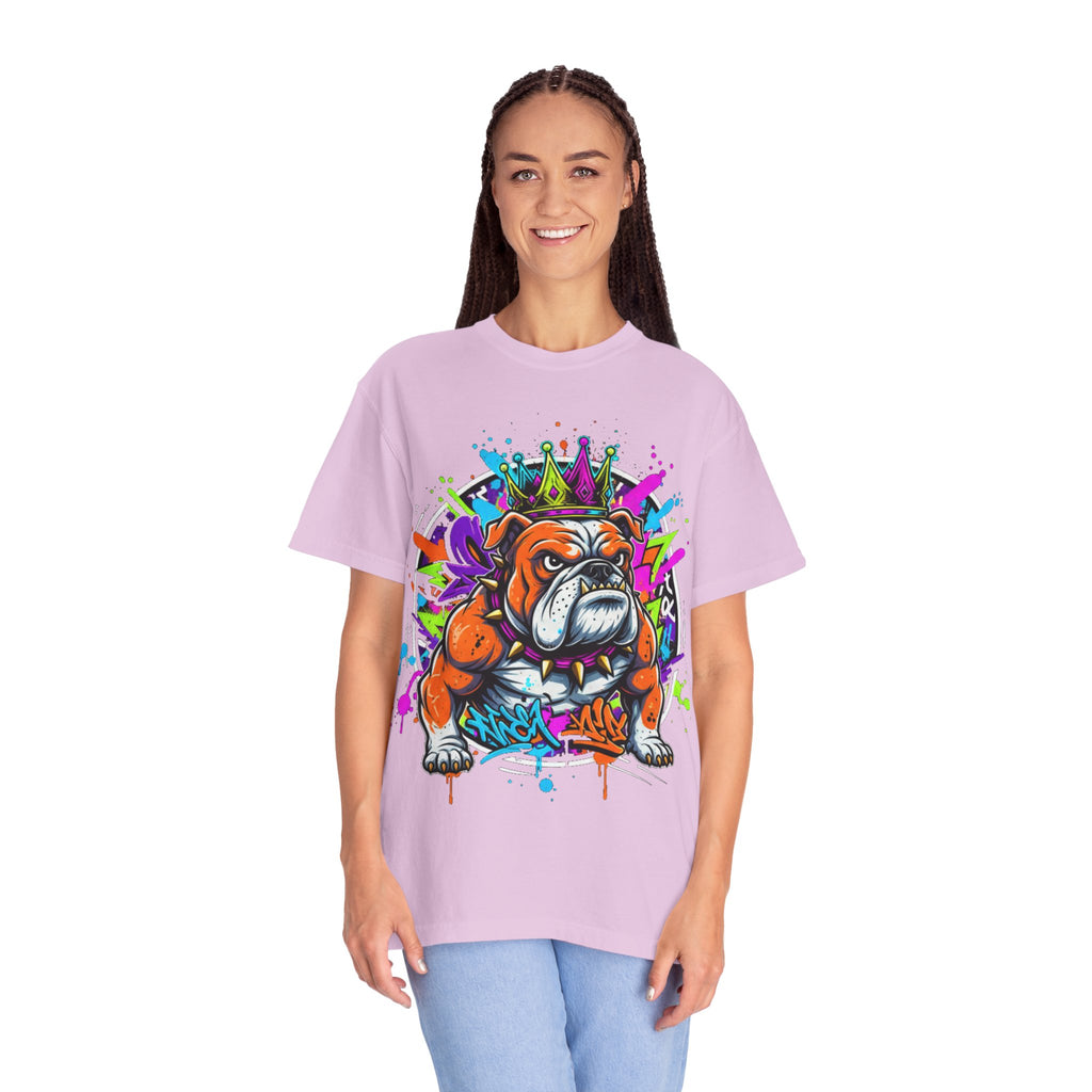 D78 Street Kings — Crown graffiti bulldog T-shirt