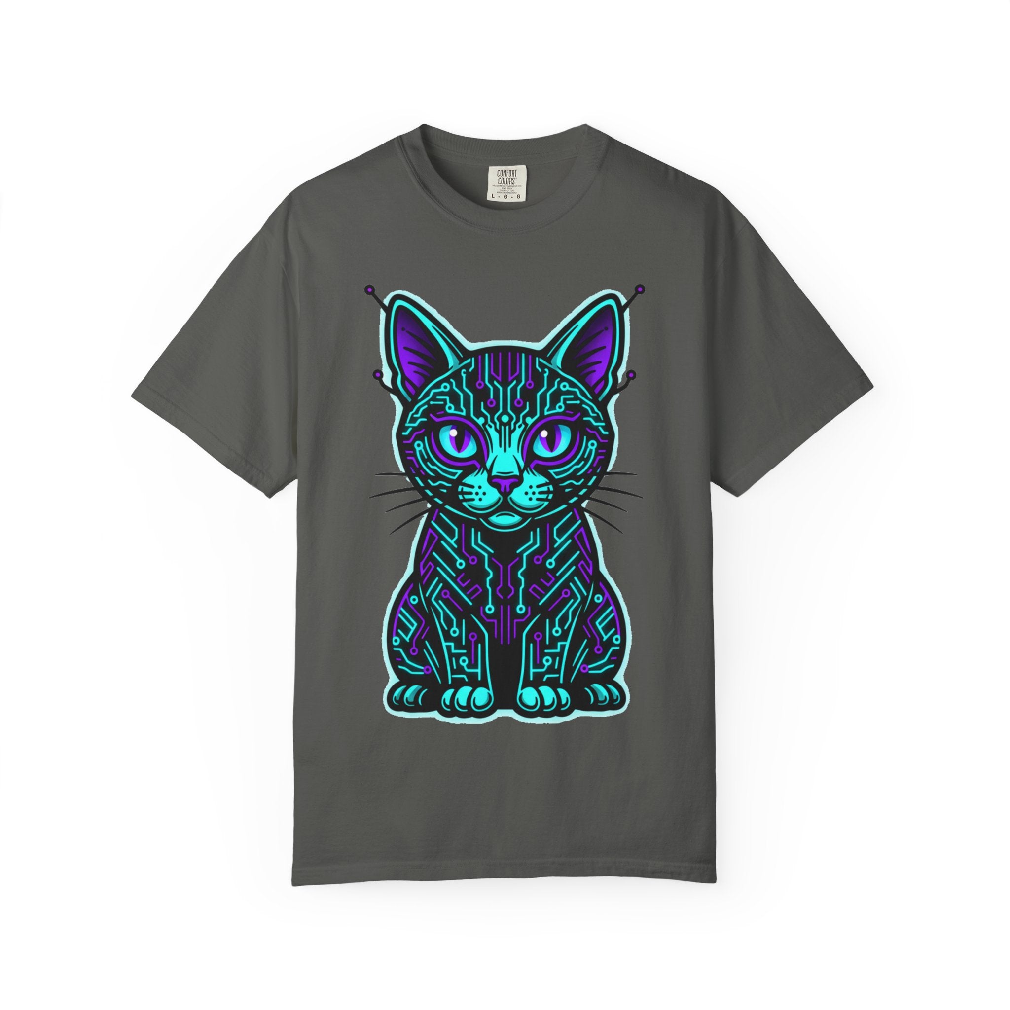 D78 Cyber Felines — Neon Cat T-shirt