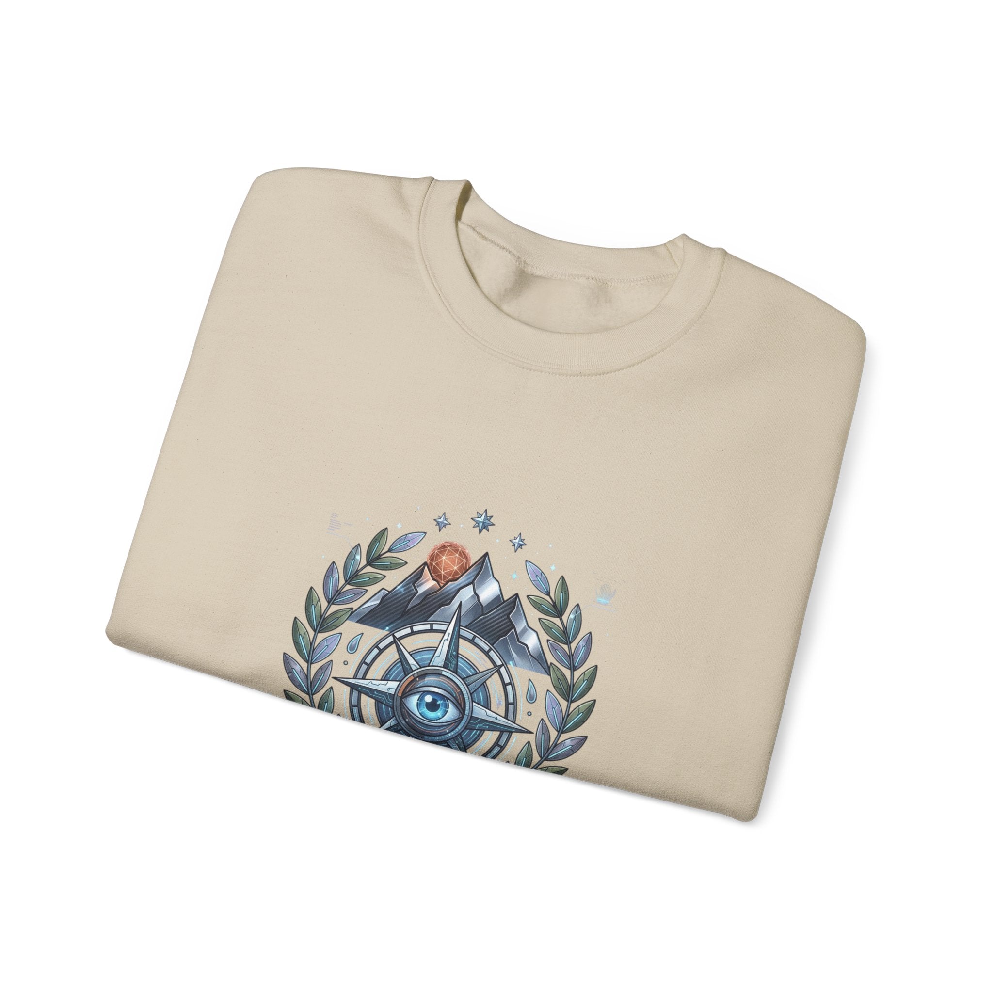Born to Hike Compass Sweatshirt | Traditional Tattoo-Style, Laurel & Banner