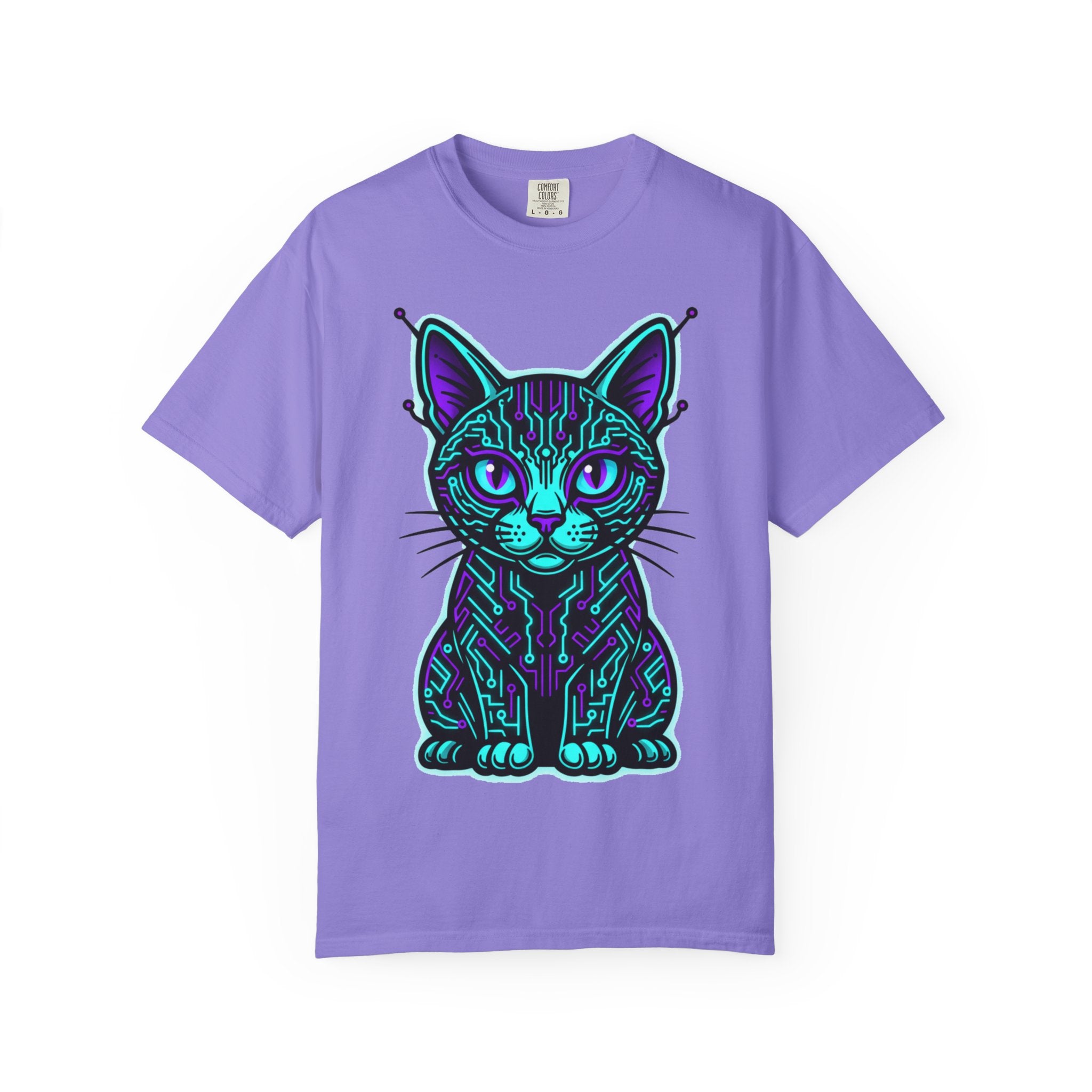D78 Cyber Felines — Neon Cat T-shirt