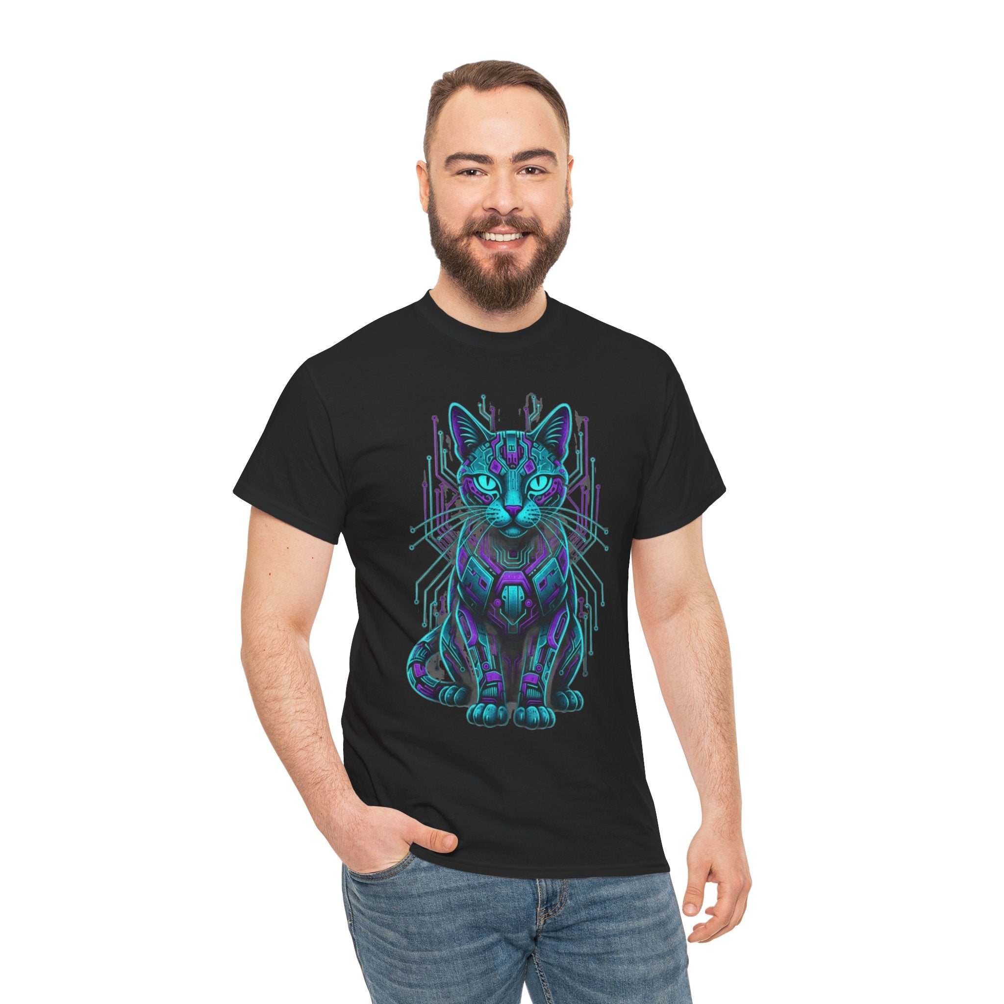 D78 Cyber Felines — Futuristic cat T-shirt
