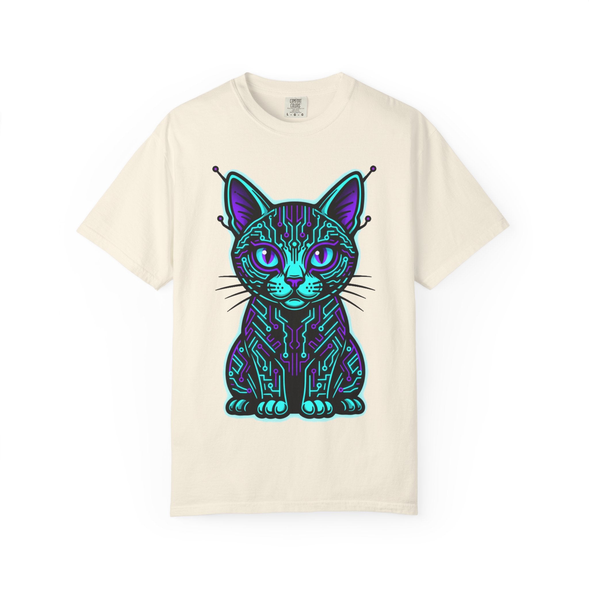 D78 Cyber Felines — Neon Cat T-shirt
