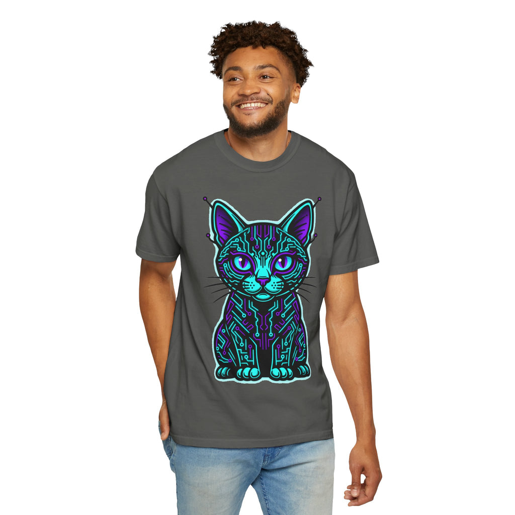 D78 Cyber Felines — Neon Cat T-shirt