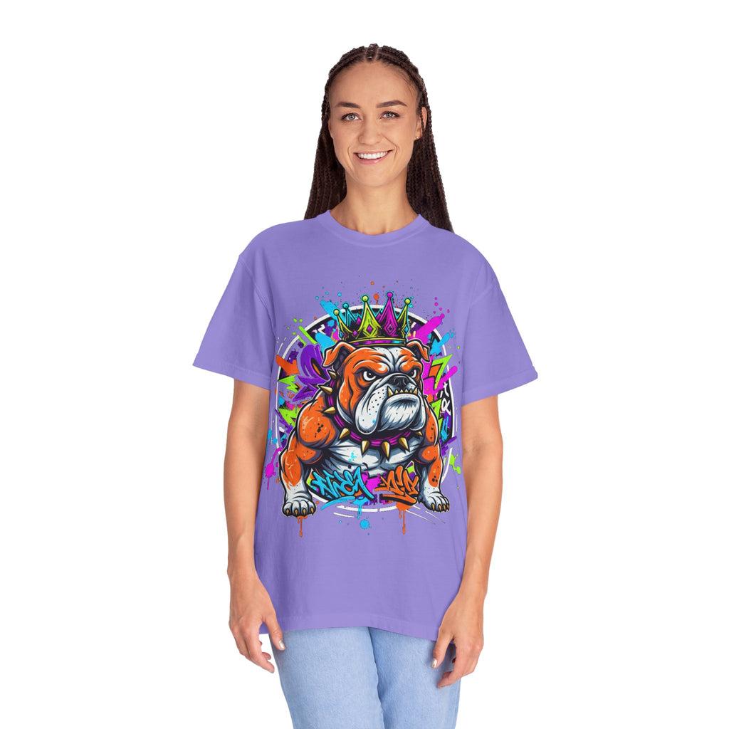 D78 Street Kings — Crown graffiti bulldog T-shirt