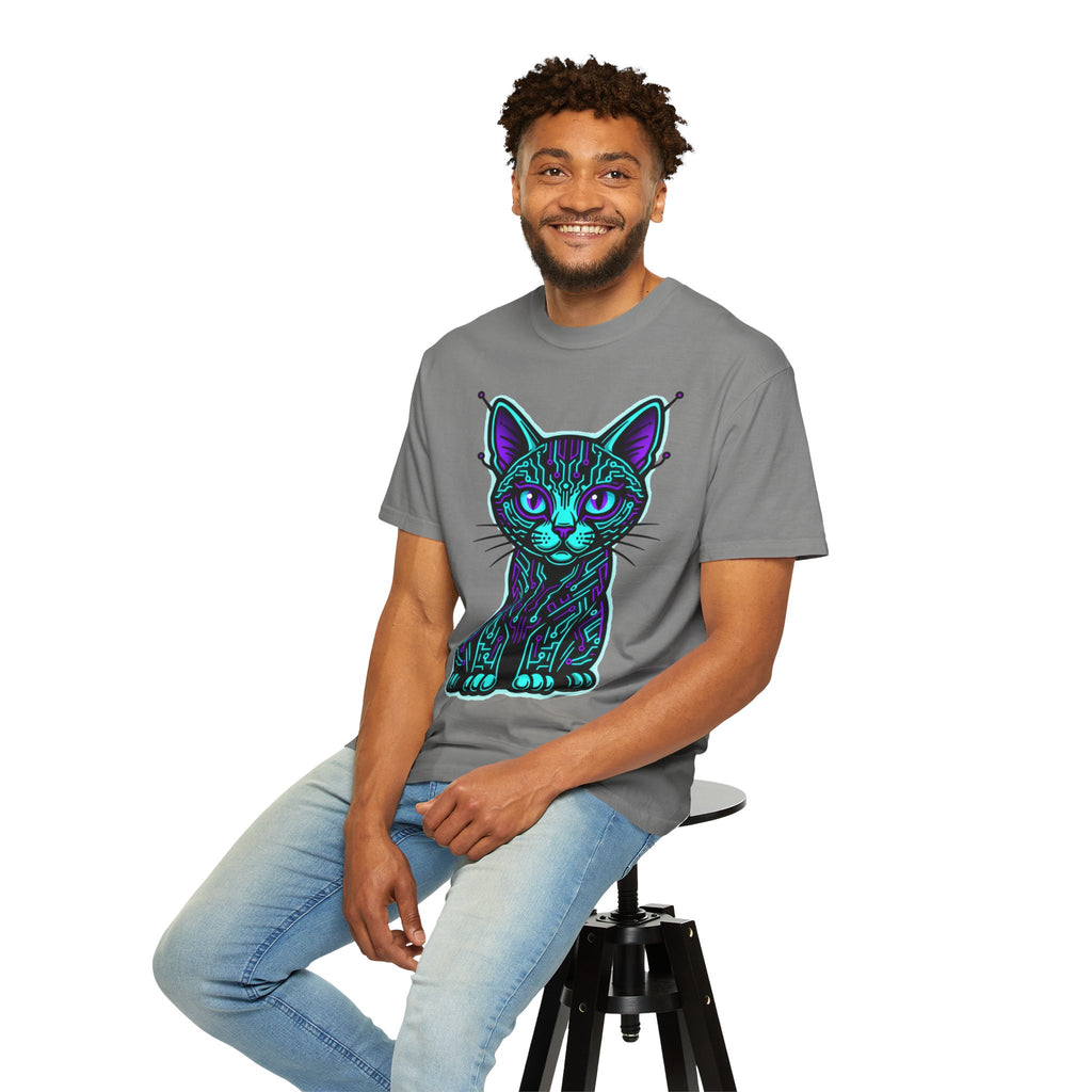D78 Cyber Felines — Neon Cat T-shirt